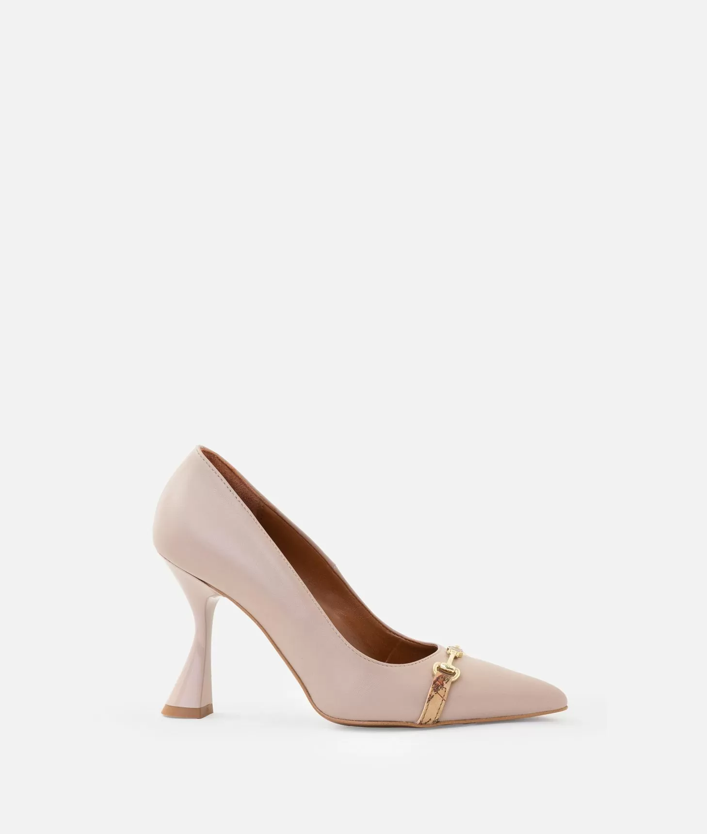 Alviero martini 1a classe Décolleté in nappa liscia con morsetto 1C Taupe Chiaro