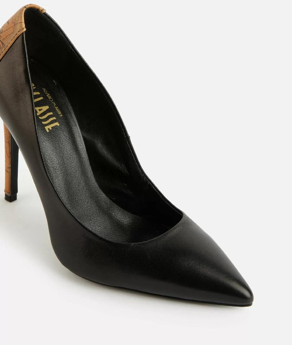Alviero Martini 1a Classe Décolleté In Nappa Liscia Con Tacco Stampa Geo Classic Nere