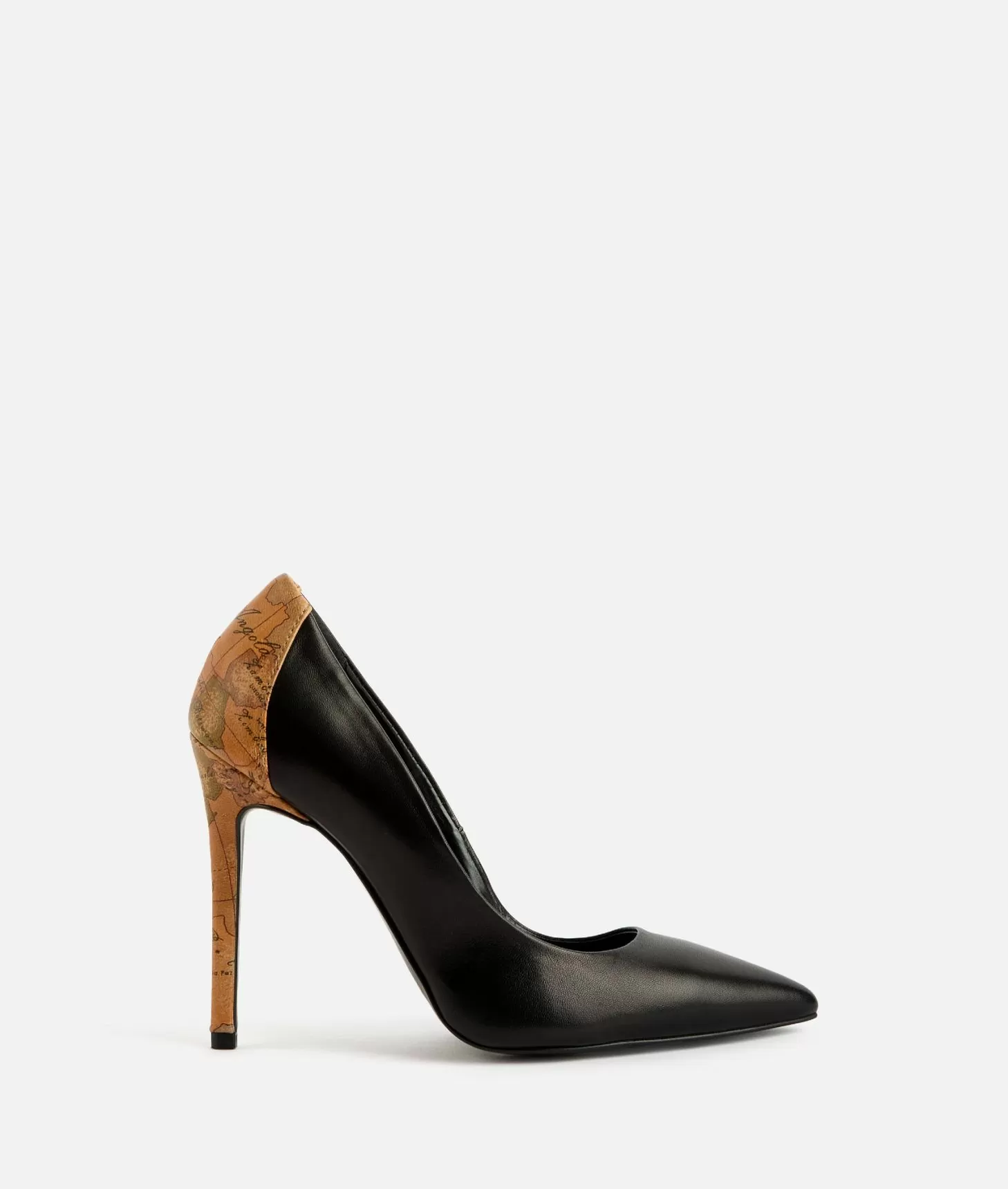 Alviero martini 1a classe Décolleté in nappa liscia con tacco stampa Geo Classic Nere