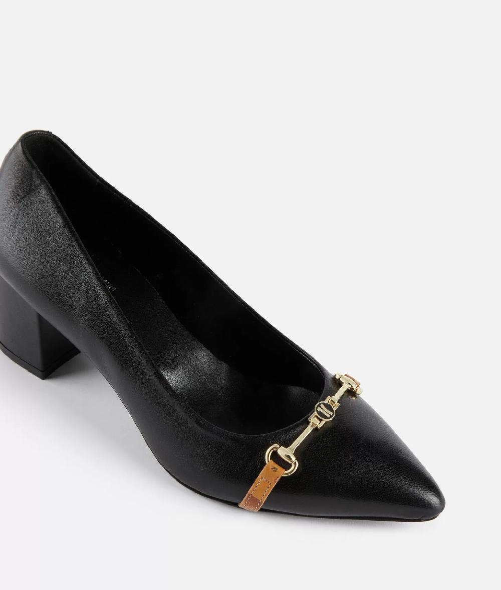 Alviero Martini 1a Classe Décolleté In Pelle Lucida Con Morsetto 1C Nere