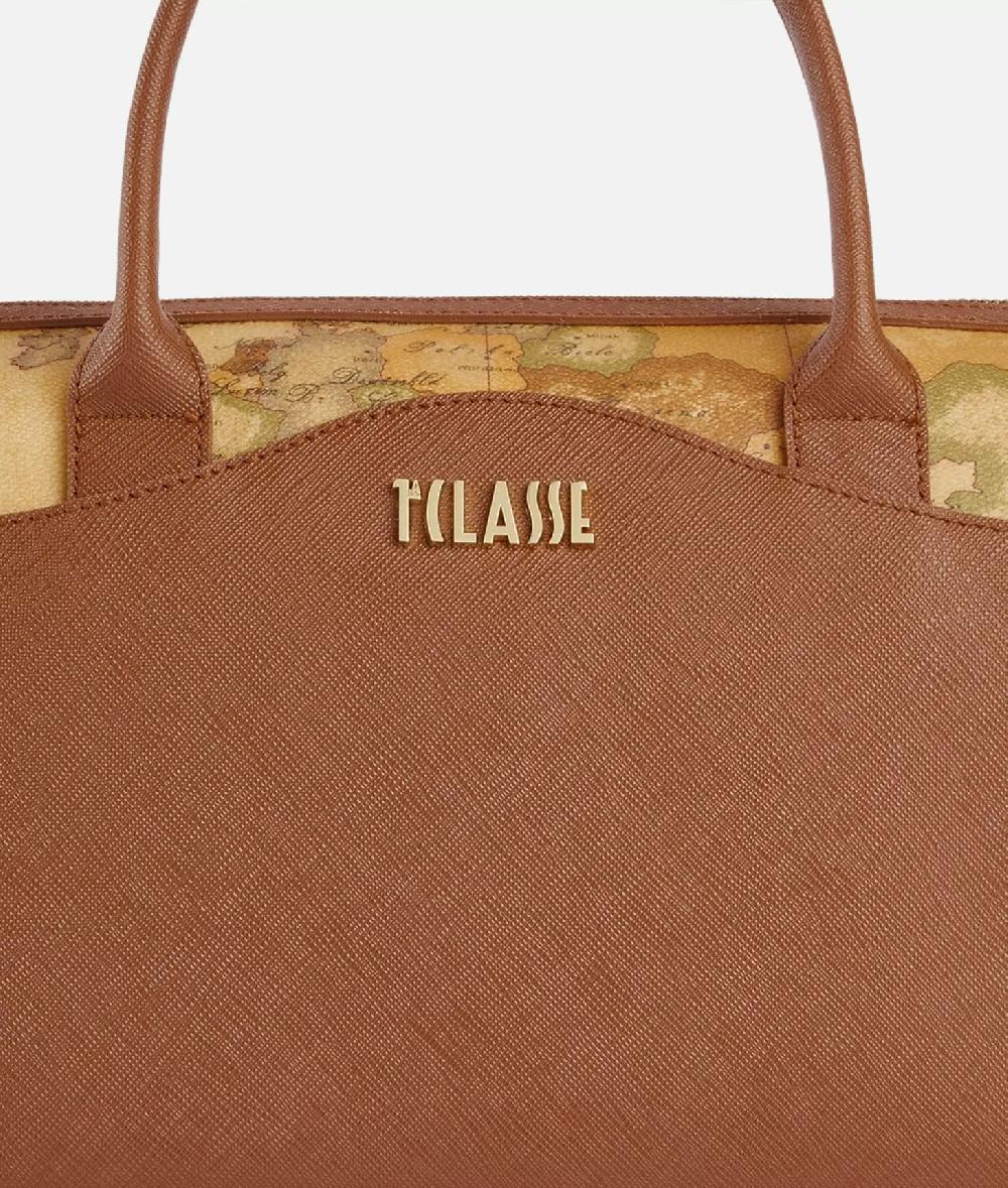 Alviero Martini 1a Classe Digital City Bauletto Con Tracolla Castagna