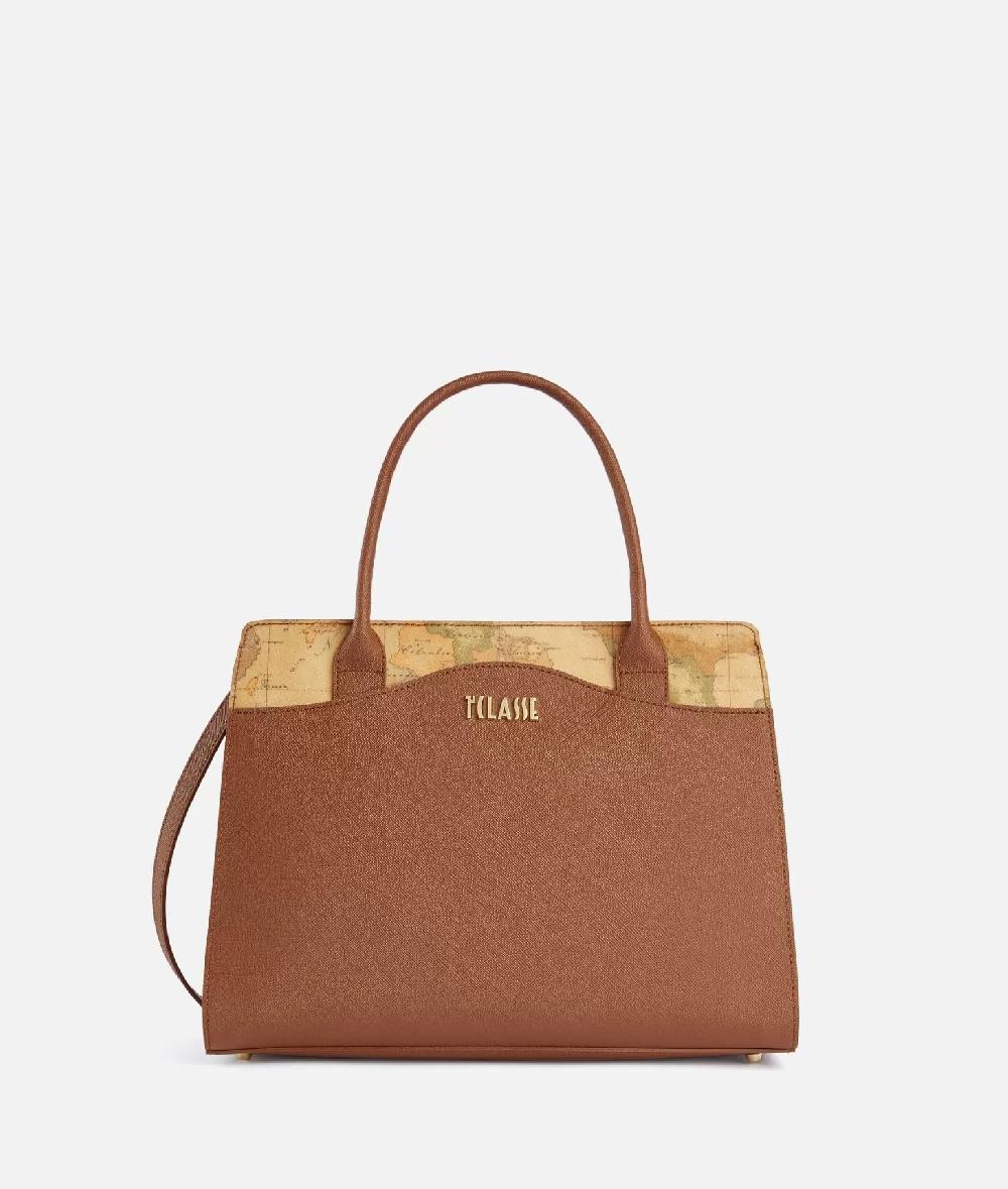 Alviero martini 1a classe Digital City borsa a mano grande con tracolla Castagna