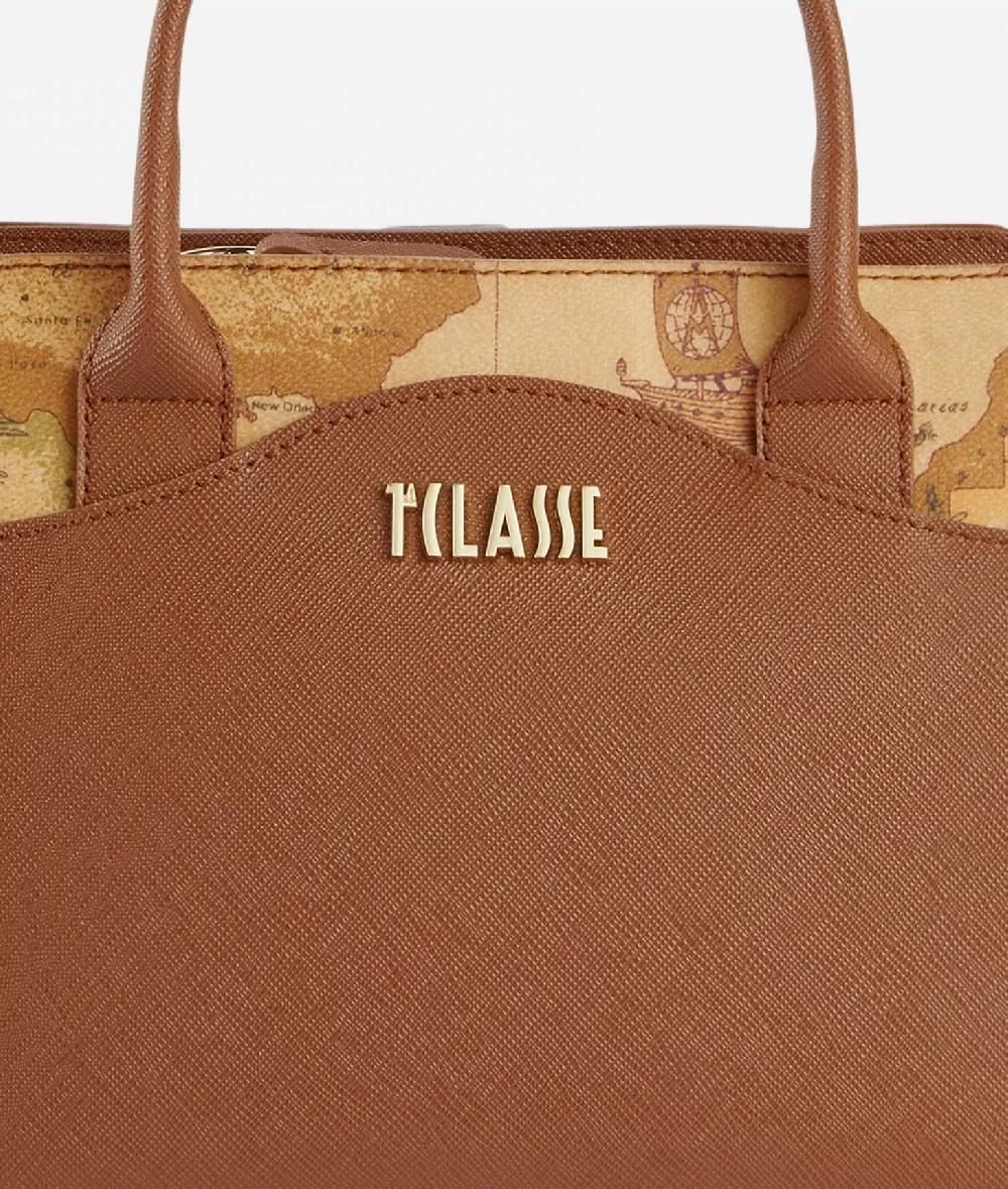 Alviero Martini 1a Classe Digital City Borsa A Mano Piccola Con Tracolla Castagna