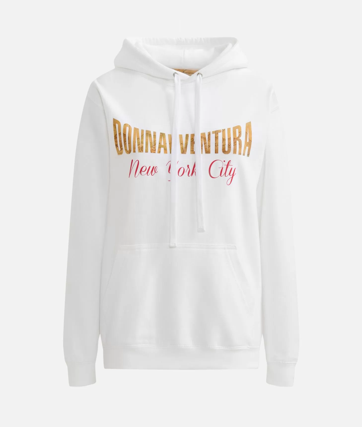 Alviero Martini 1a Classe Felpa Donnavventura Con Cappuccio Bianca