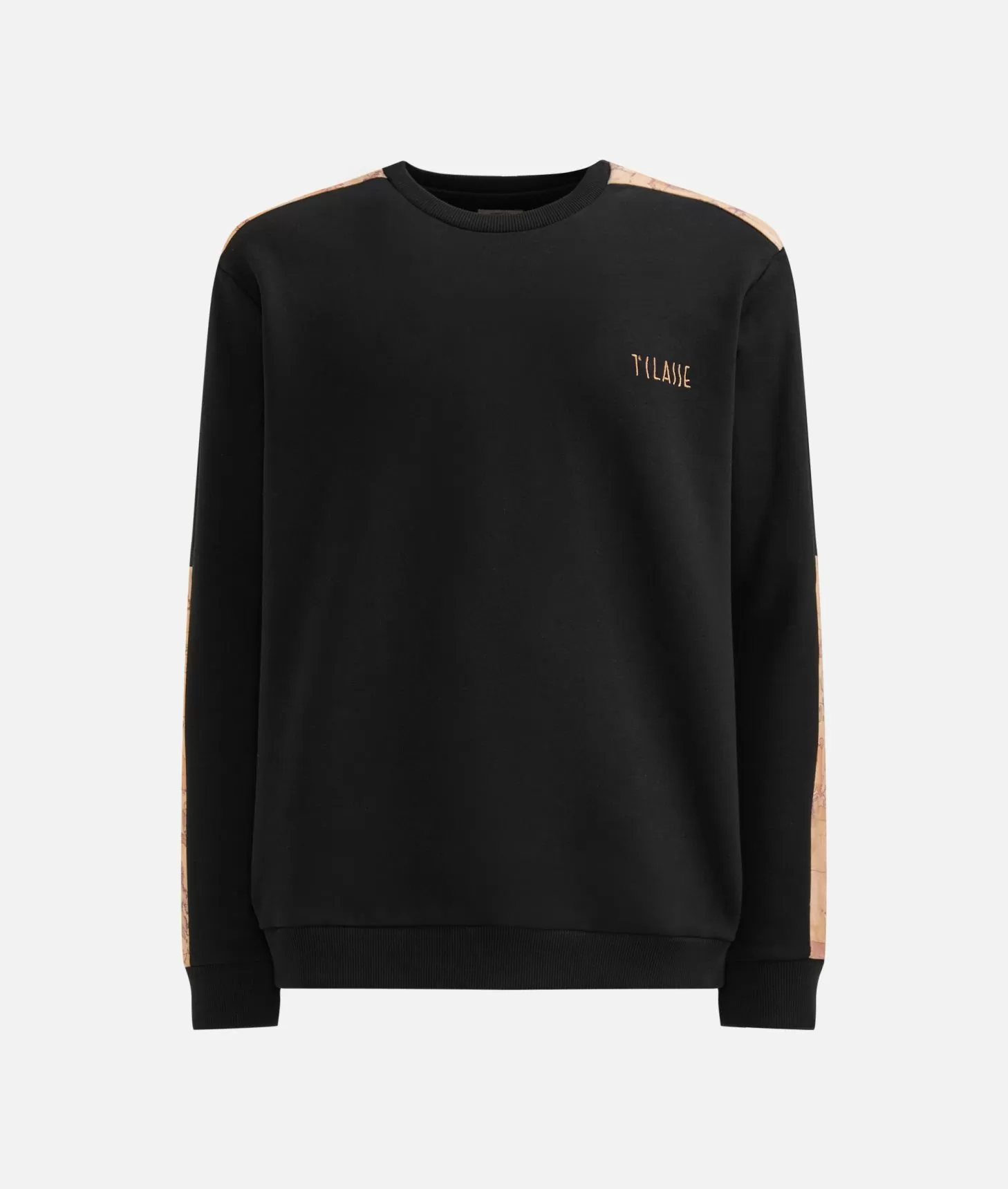 Alviero martini 1a classe Felpa girocollo in cotone con dettagli Geo Classic Nera