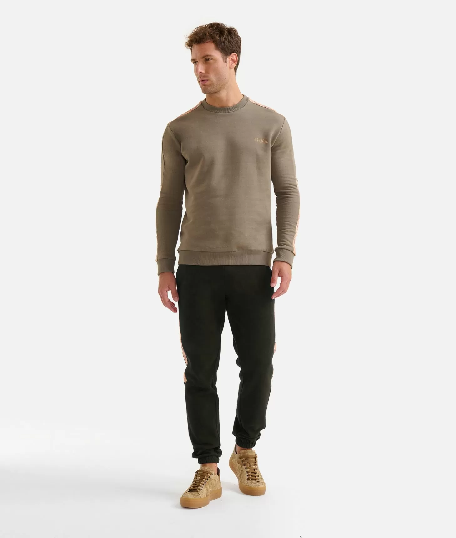 Alviero martini 1a classe Felpa girocollo in cotone con dettagli Geo Classic Verde Militare