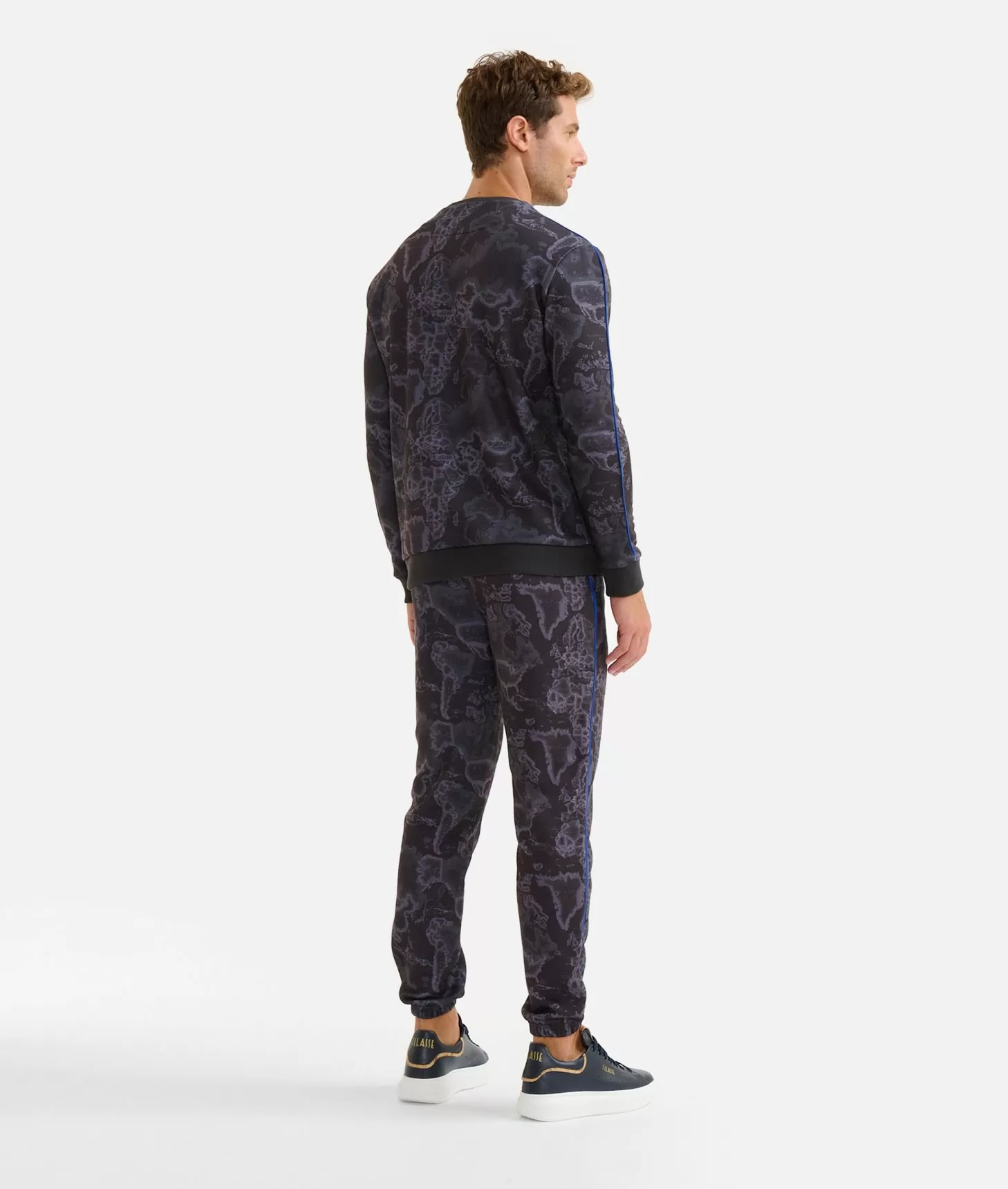 Alviero Martini 1a Classe Felpa Girocollo Stampa Geo Night Nera