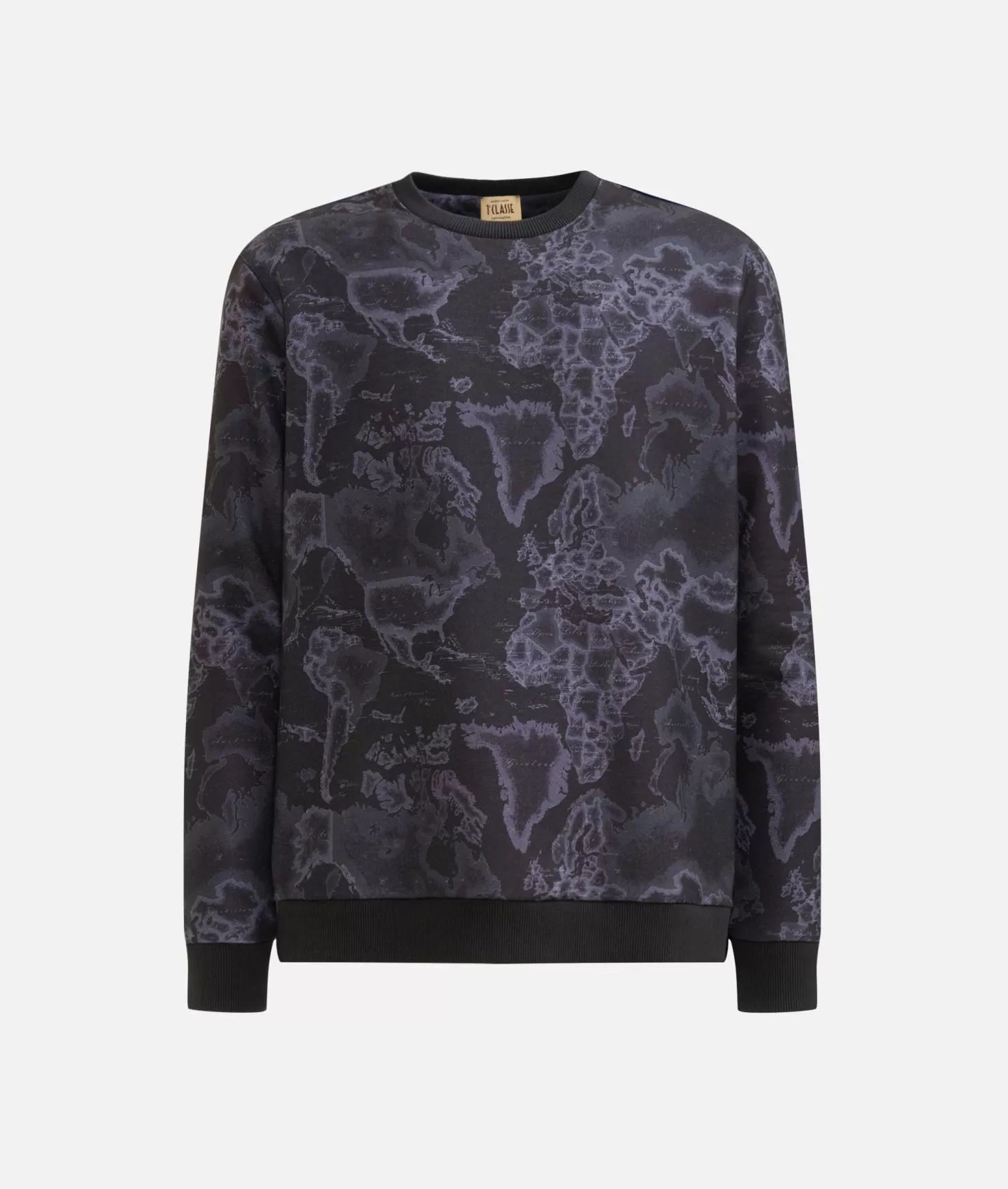 Alviero Martini 1a Classe Felpa Girocollo Stampa Geo Night Nera