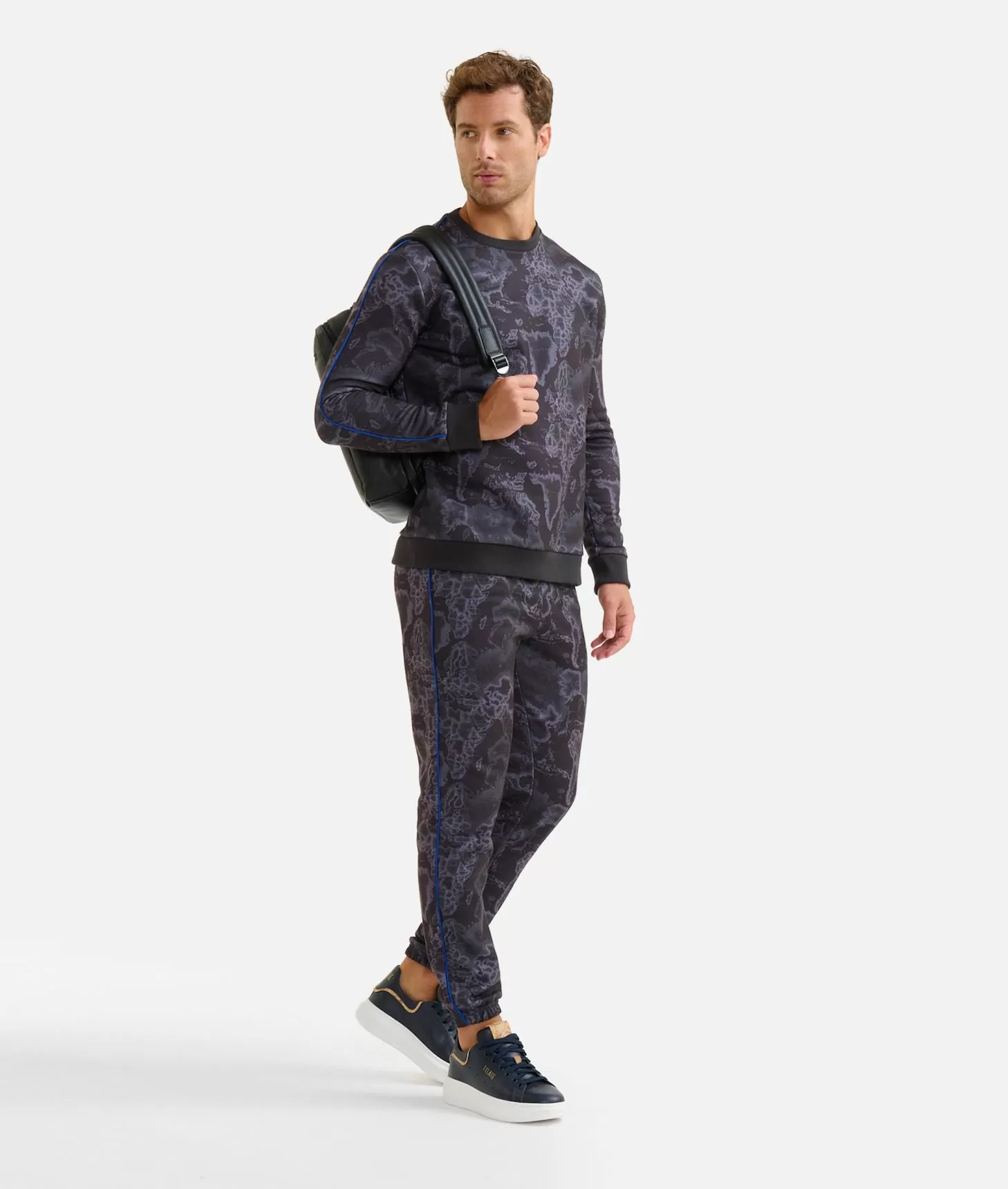 Alviero martini 1a classe Felpa girocollo stampa Geo Night Nera