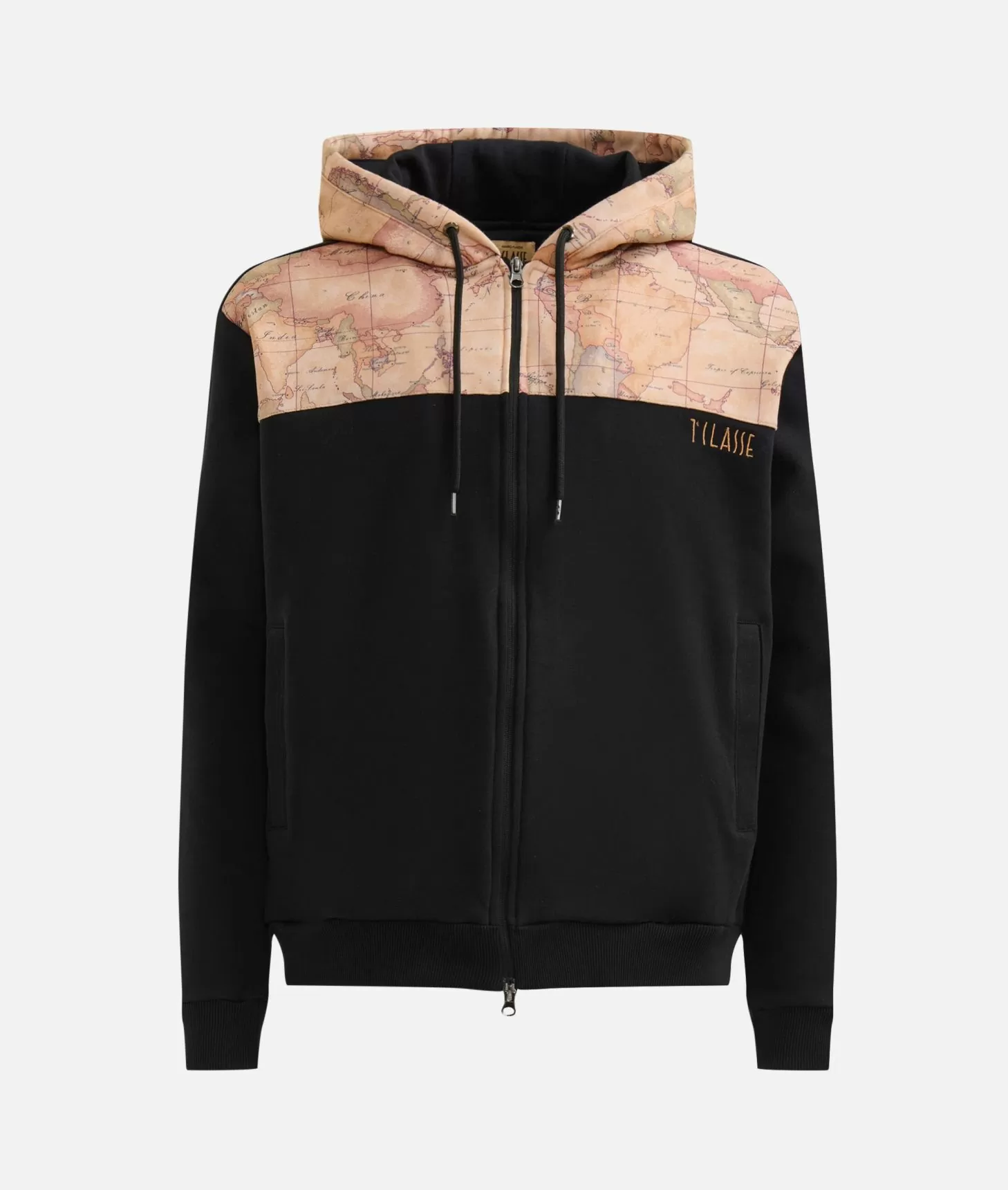 Alviero martini 1a classe Felpa in cotone con zip e dettagli Geo Classic Nera