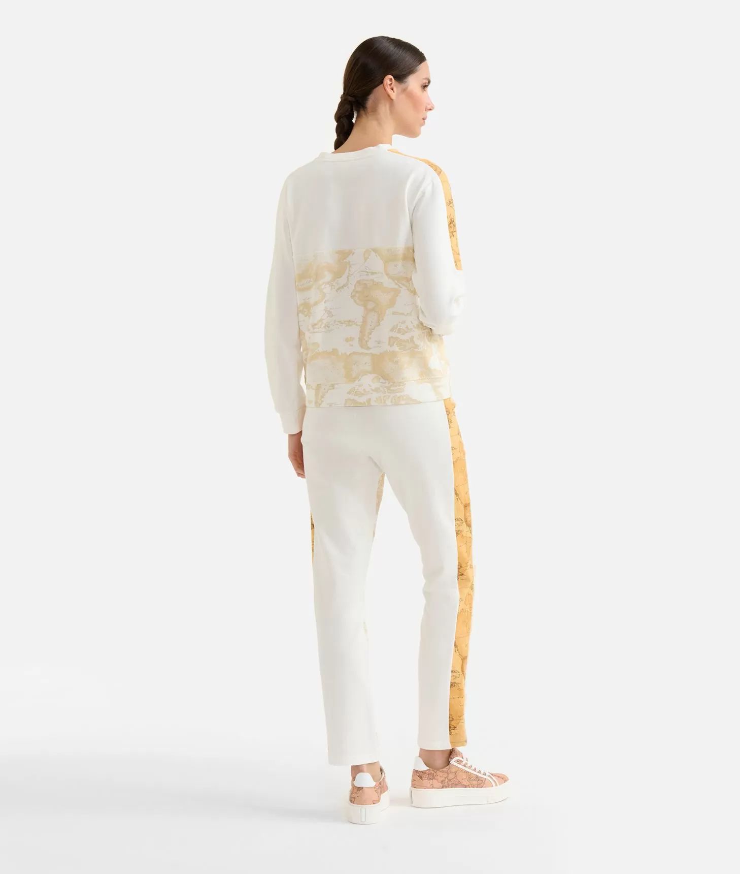 Alviero Martini 1a Classe Felpa In Cotone Garzato Stretch Geo Mix