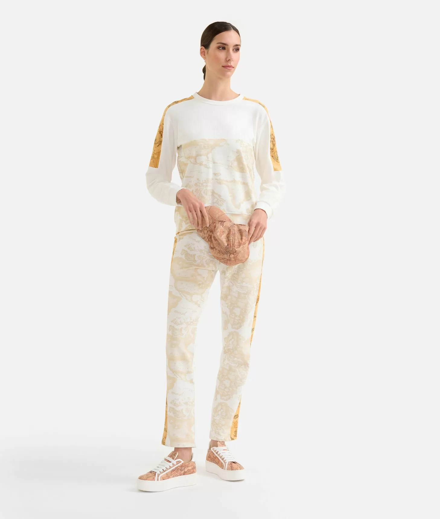 Alviero martini 1a classe Felpa in cotone garzato stretch Geo Mix