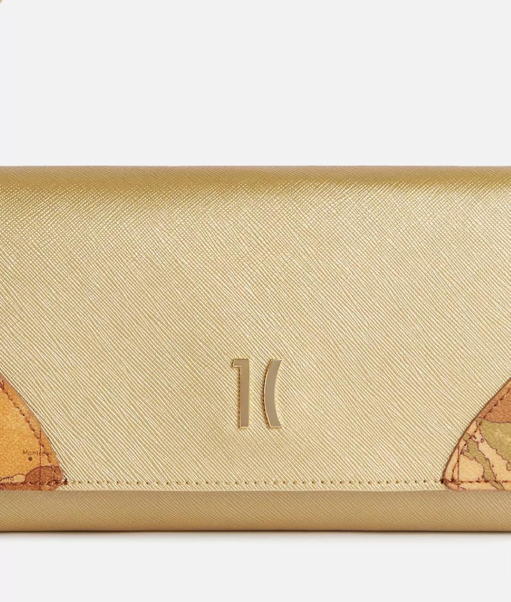 Alviero Martini 1a Classe Flying City Pochette Con Patta Oro Chiaro