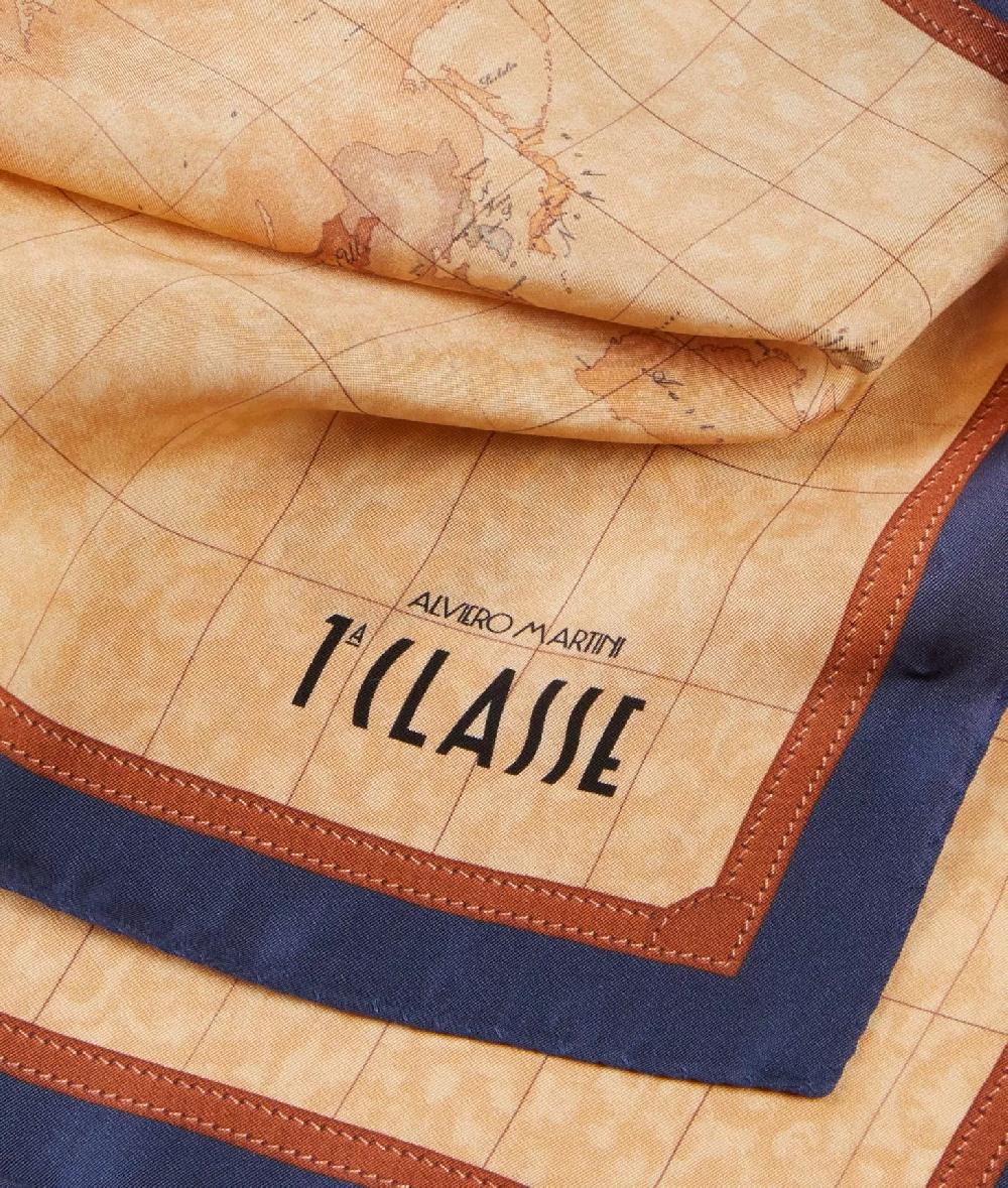 Alviero Martini 1a Classe Foulard Geo Classic 50x50 Blu Navy