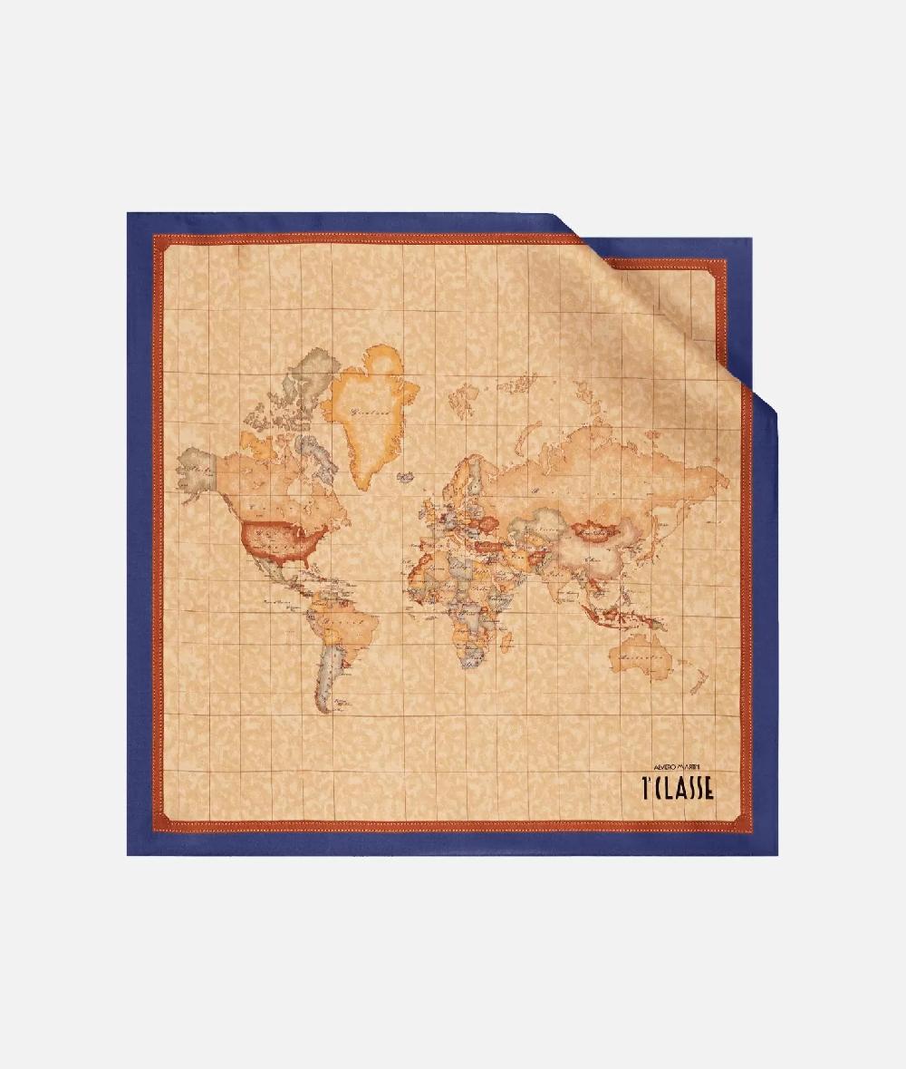 Alviero martini 1a classe Foulard Geo Classic 50x50 Blu Navy