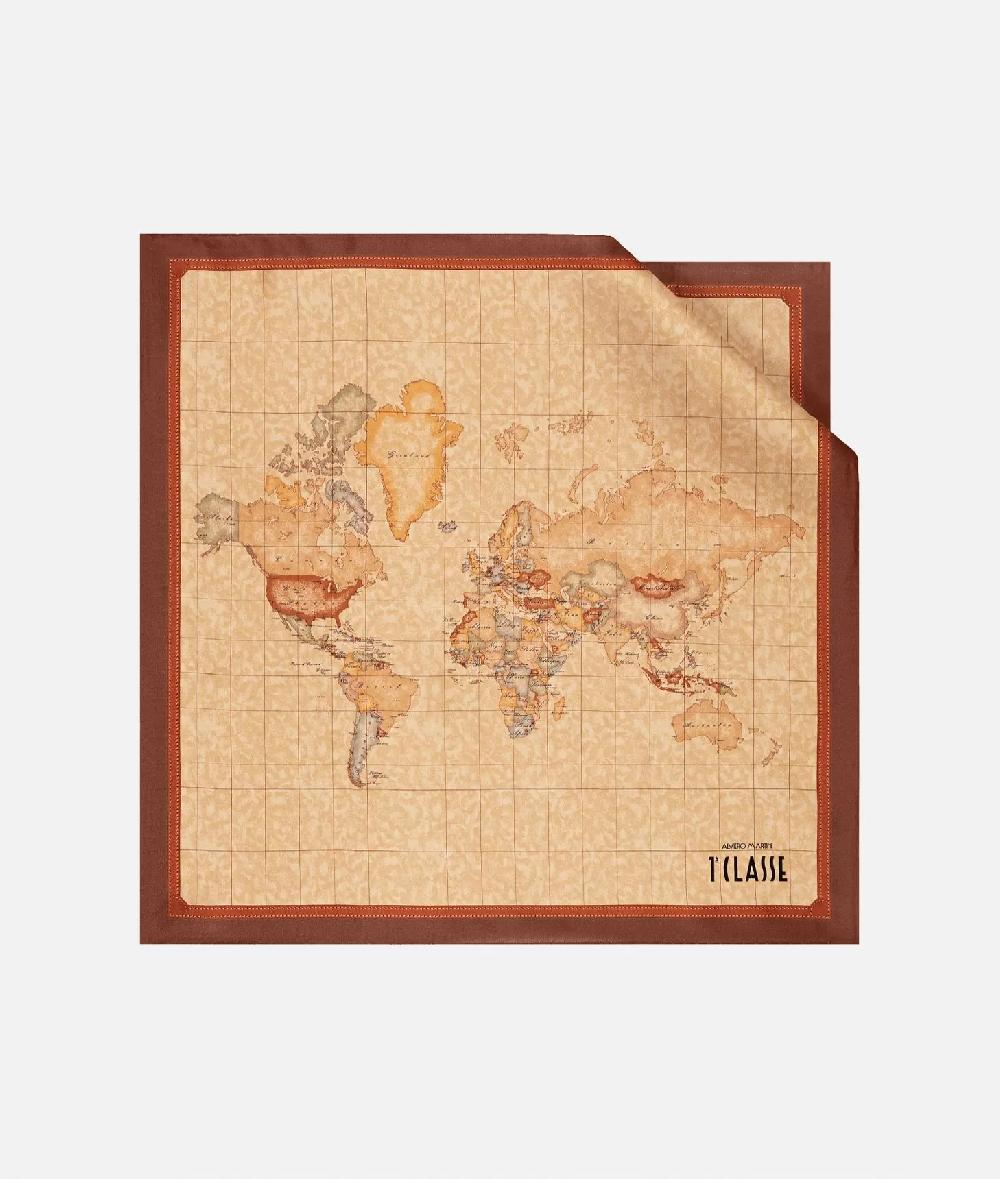 Alviero martini 1a classe Foulard Geo Classic 50x50 Castagna