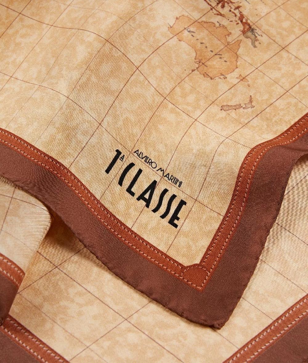 Alviero Martini 1a Classe Foulard Geo Classic 50x50 Castagna