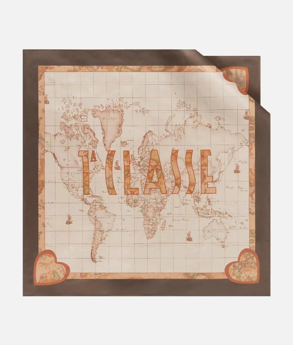 Alviero martini 1a classe Foulard Geo Cuori 90x90 Kaki