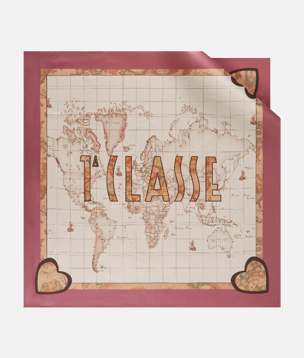 Alviero martini 1a classe Foulard Geo Cuori 90x90 Rosa Fard