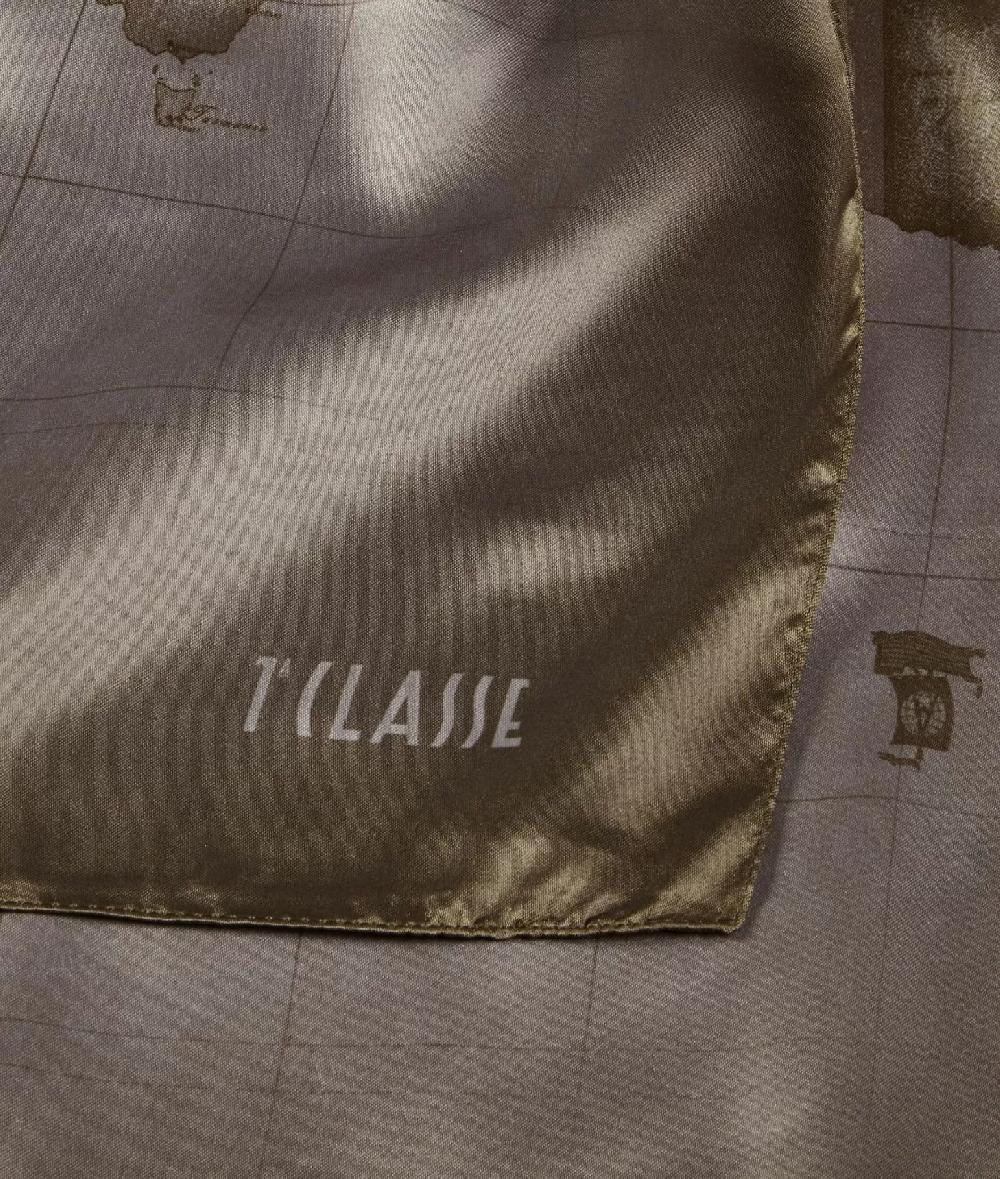 Alviero Martini 1a Classe Foulard Geo Sfumato 90x90 Taupe Scuro
