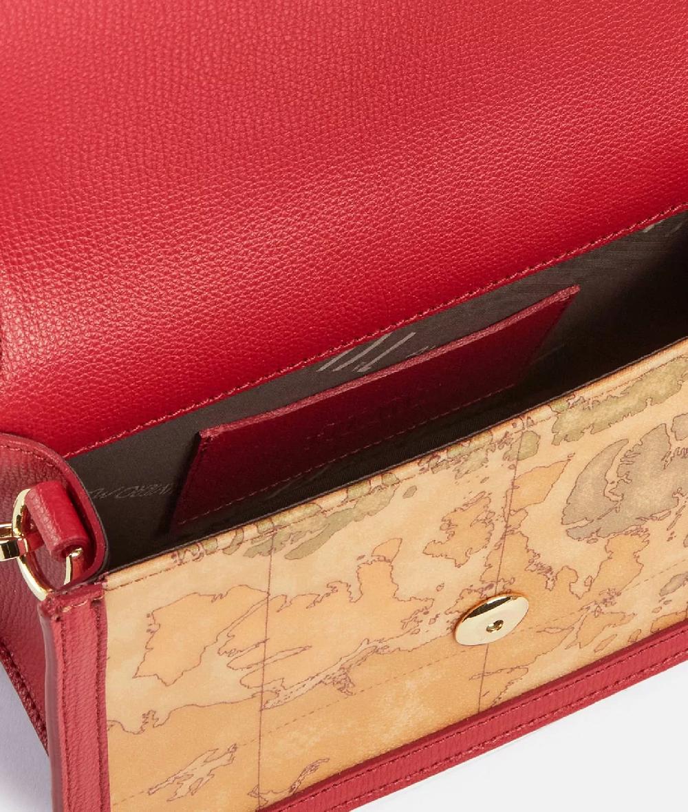 Alviero Martini 1a Classe Frame Bag Tracollina Con Patta Stampa Geo Classic Lampone