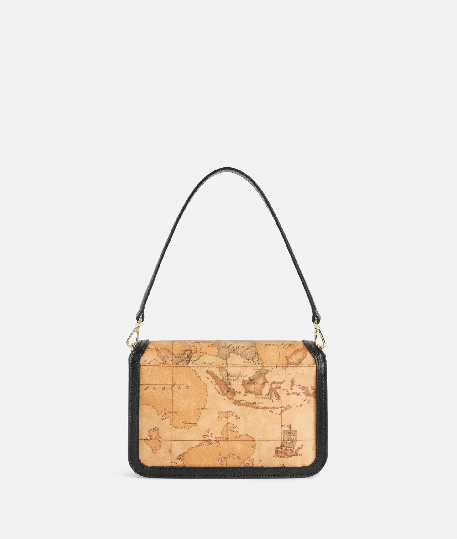 Alviero Martini 1a Classe Frame Bag Tracollina Con Patta Stampa Geo Classic Nera