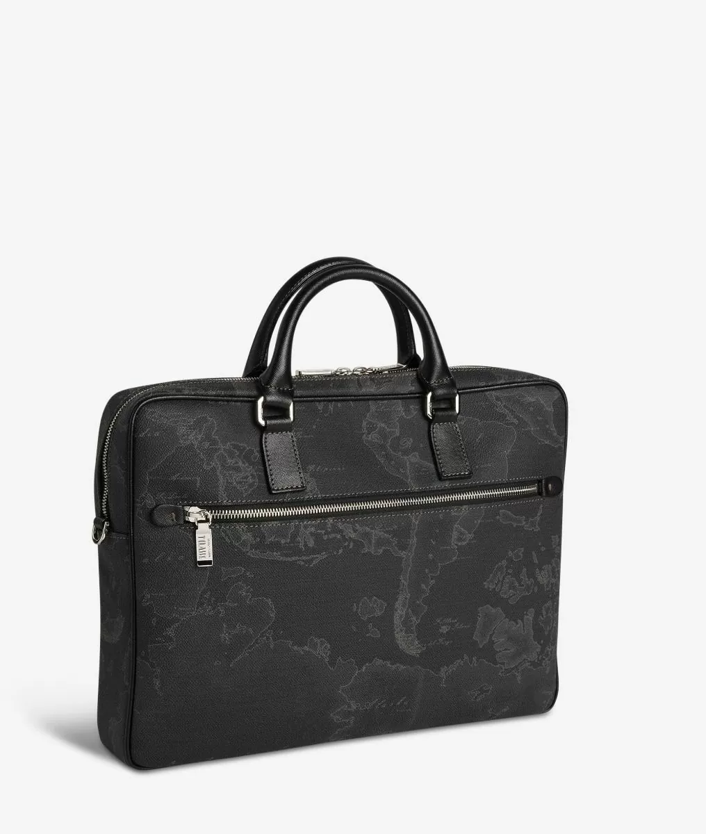 Alviero Martini 1a Classe Geo Black Cartella Porta Pc Nera