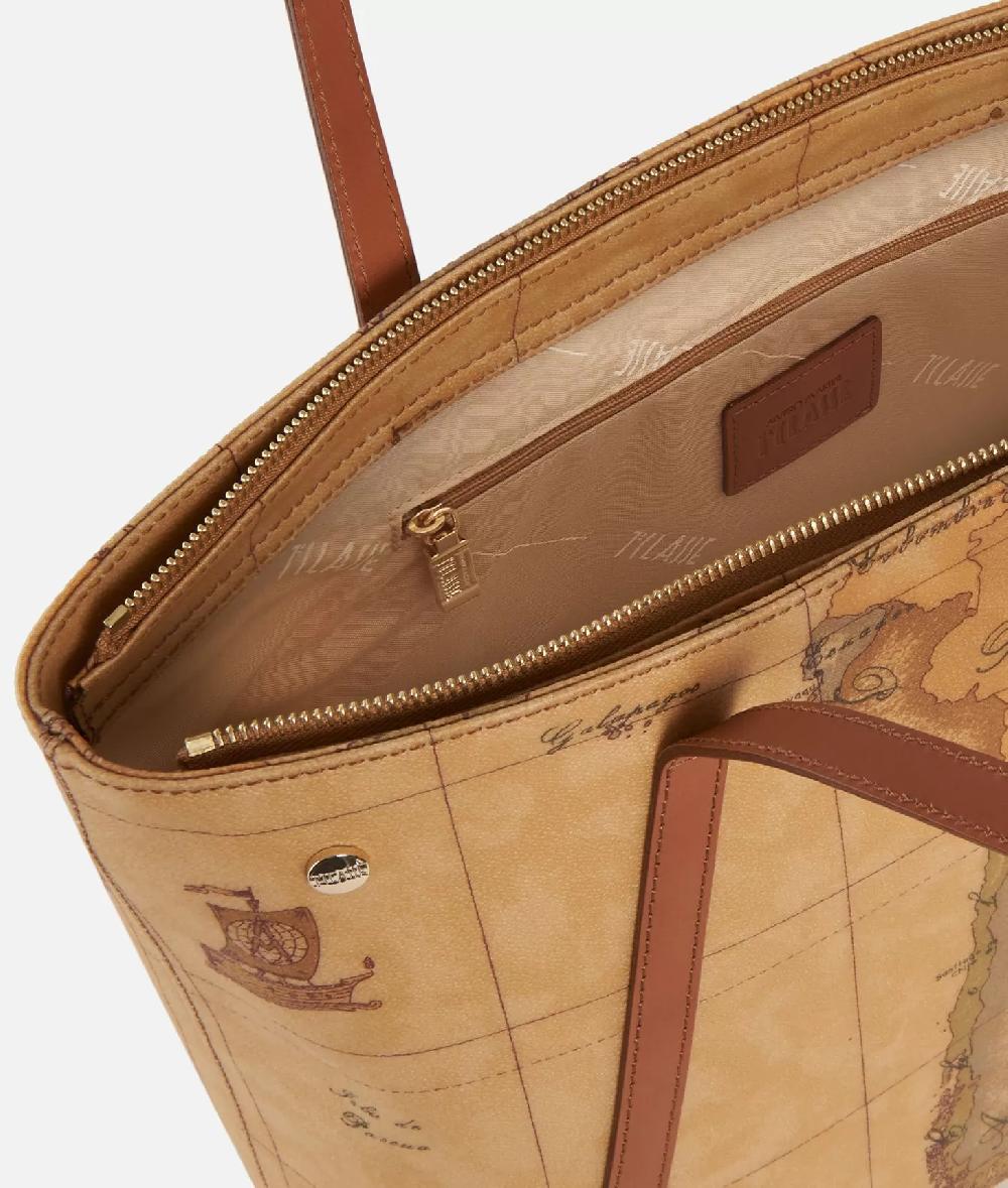 Alviero Martini 1a Classe Geo Classic Shopping Bag Con Borchiette Grande