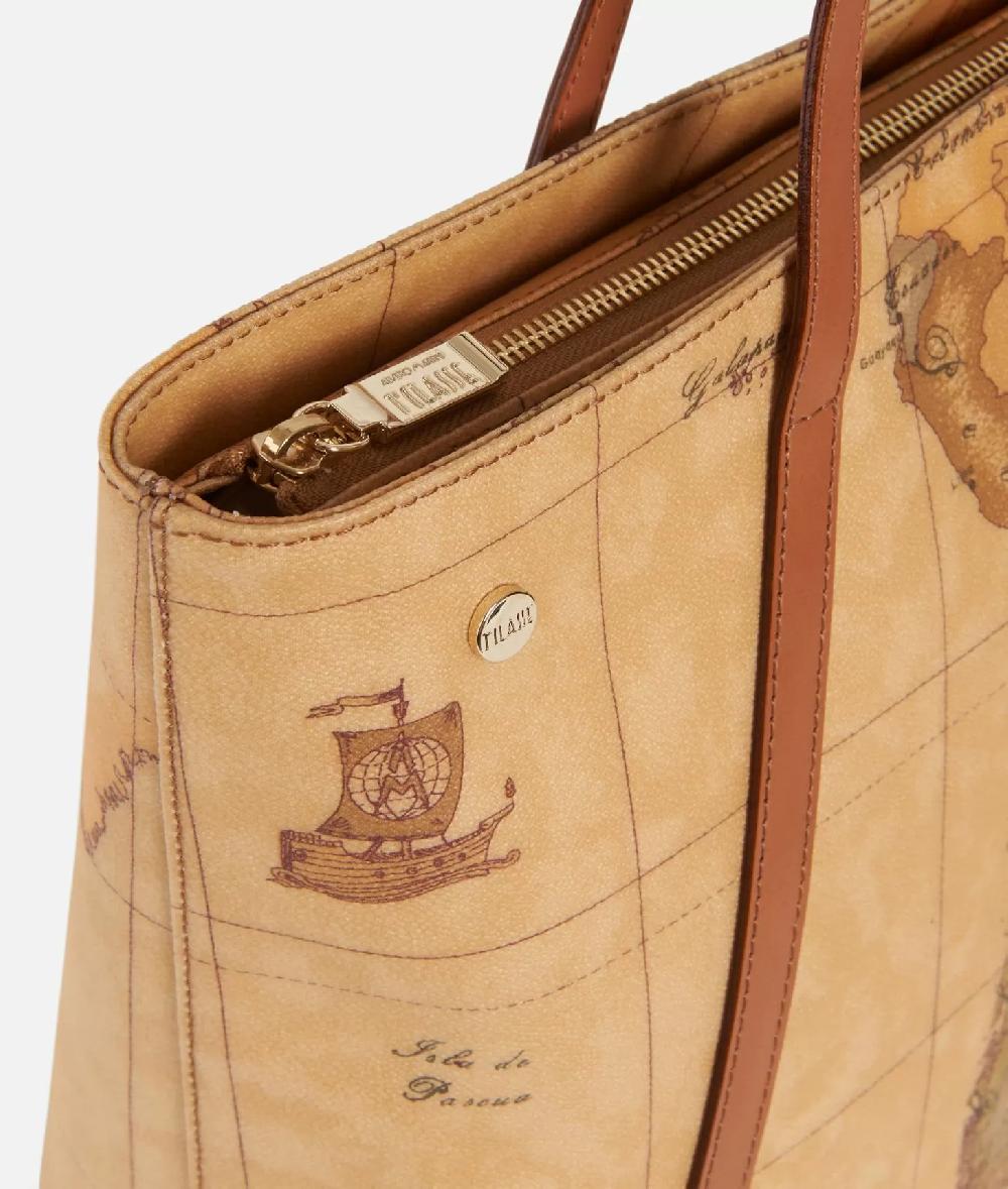 Alviero Martini 1a Classe Geo Classic Shopping Bag Con Borchiette Grande