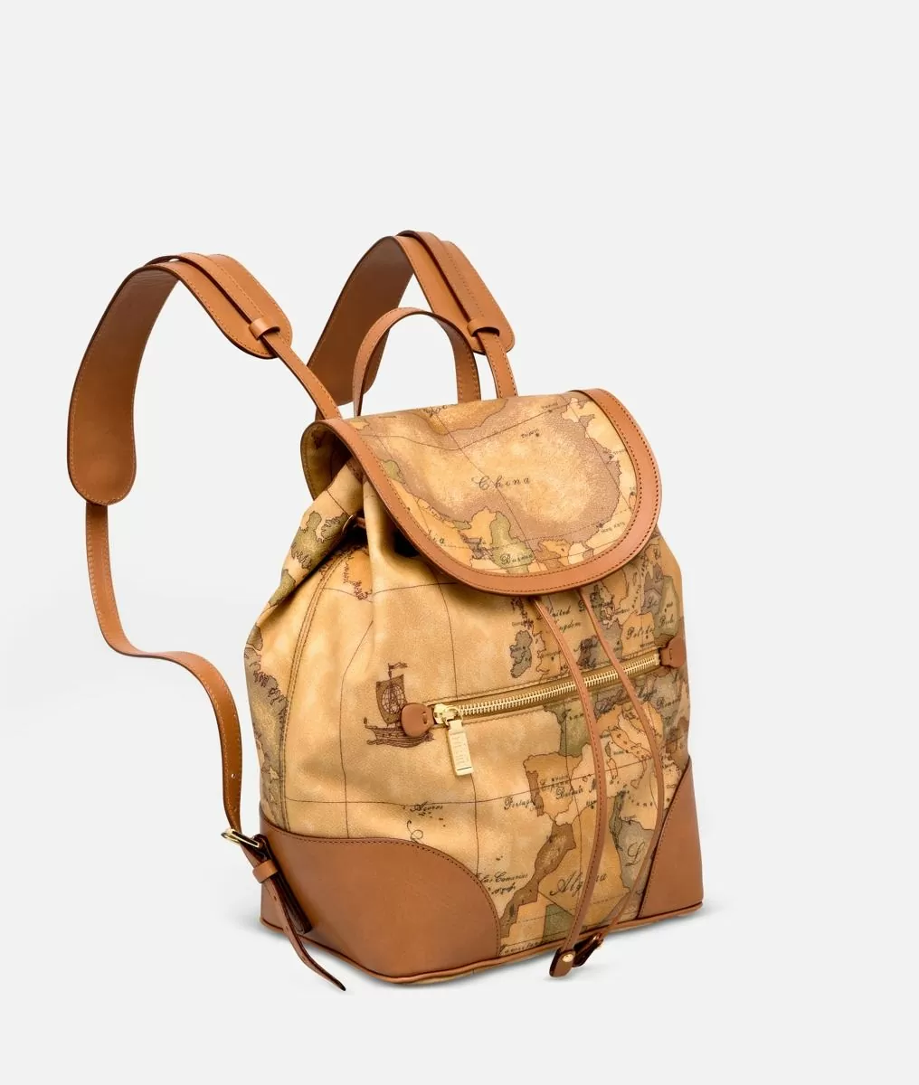 Alviero Martini 1a Classe Geo Classic Zaino Con Angoli In Pelle