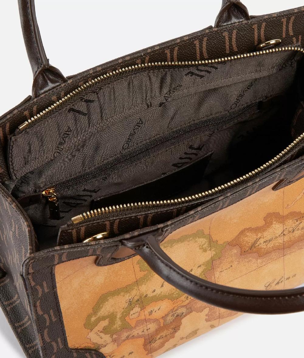 Alviero Martini 1a Classe Geo Iconic Mix Borsa A Mano Con Tracolla Cioccolato