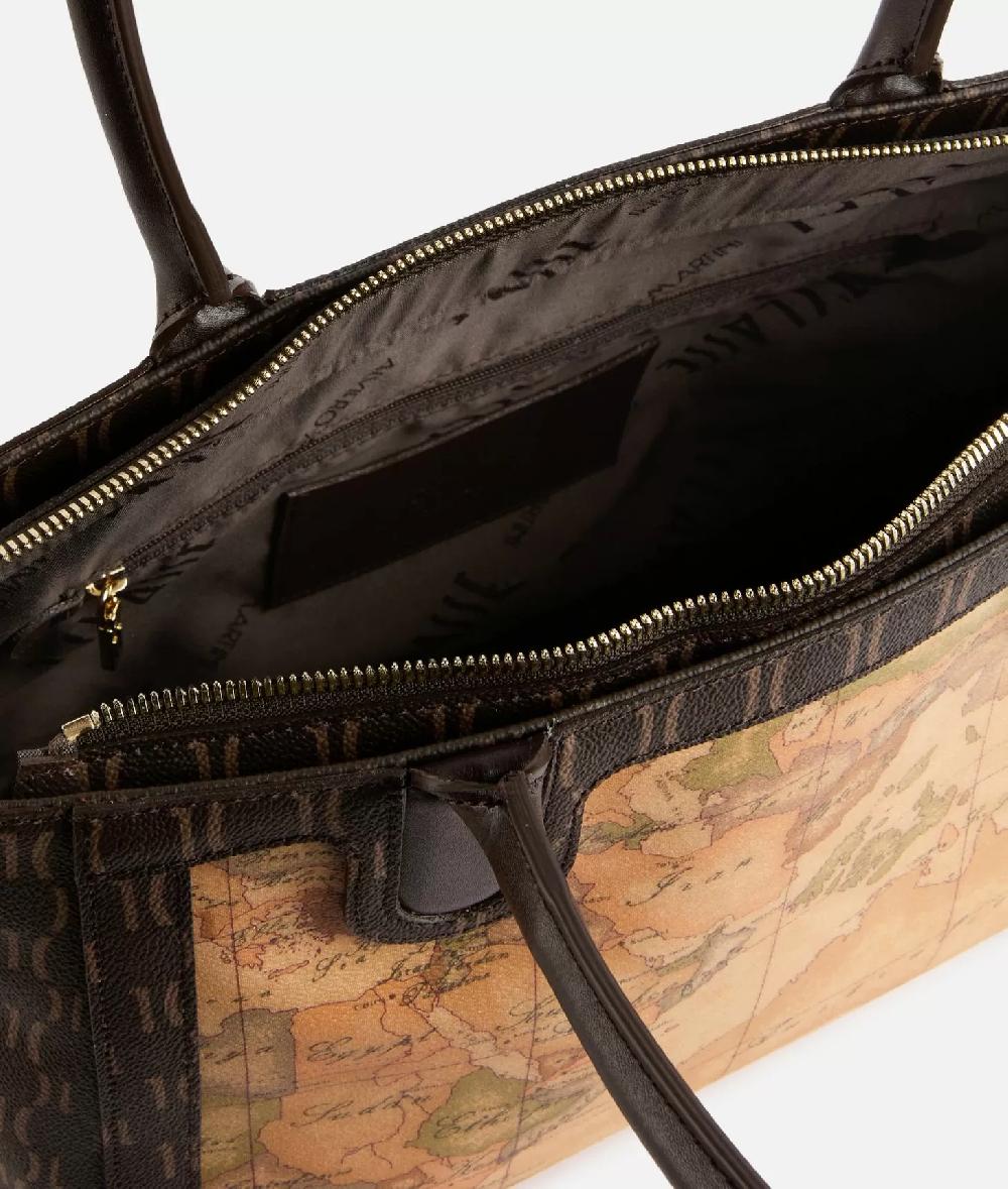 Alviero Martini 1a Classe Geo Iconic Mix Borsa Shopping Cioccolato