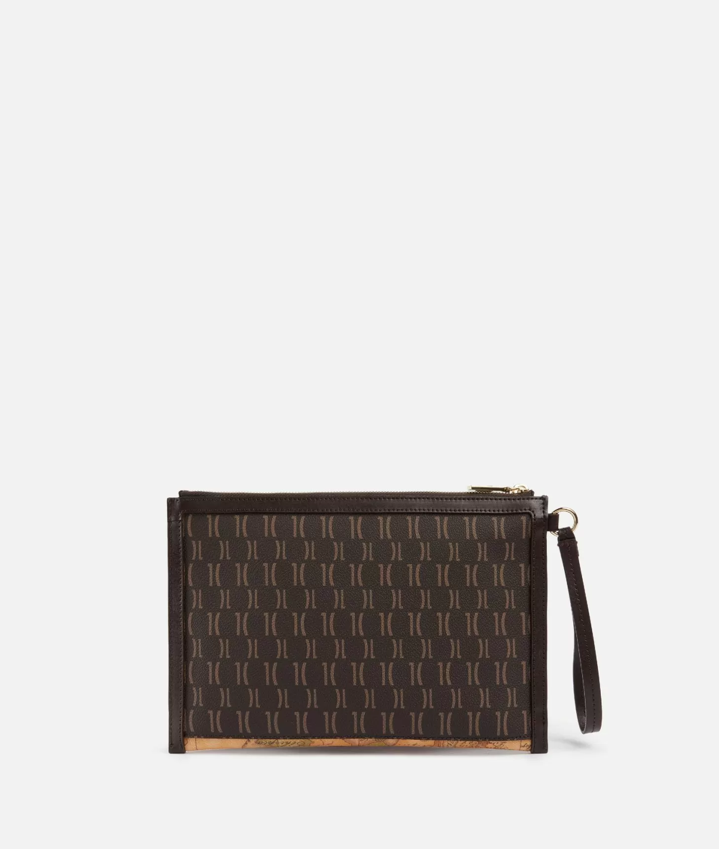 Alviero Martini 1a Classe Geo Iconic Mix Clutch Con Polsiera Cioccolato