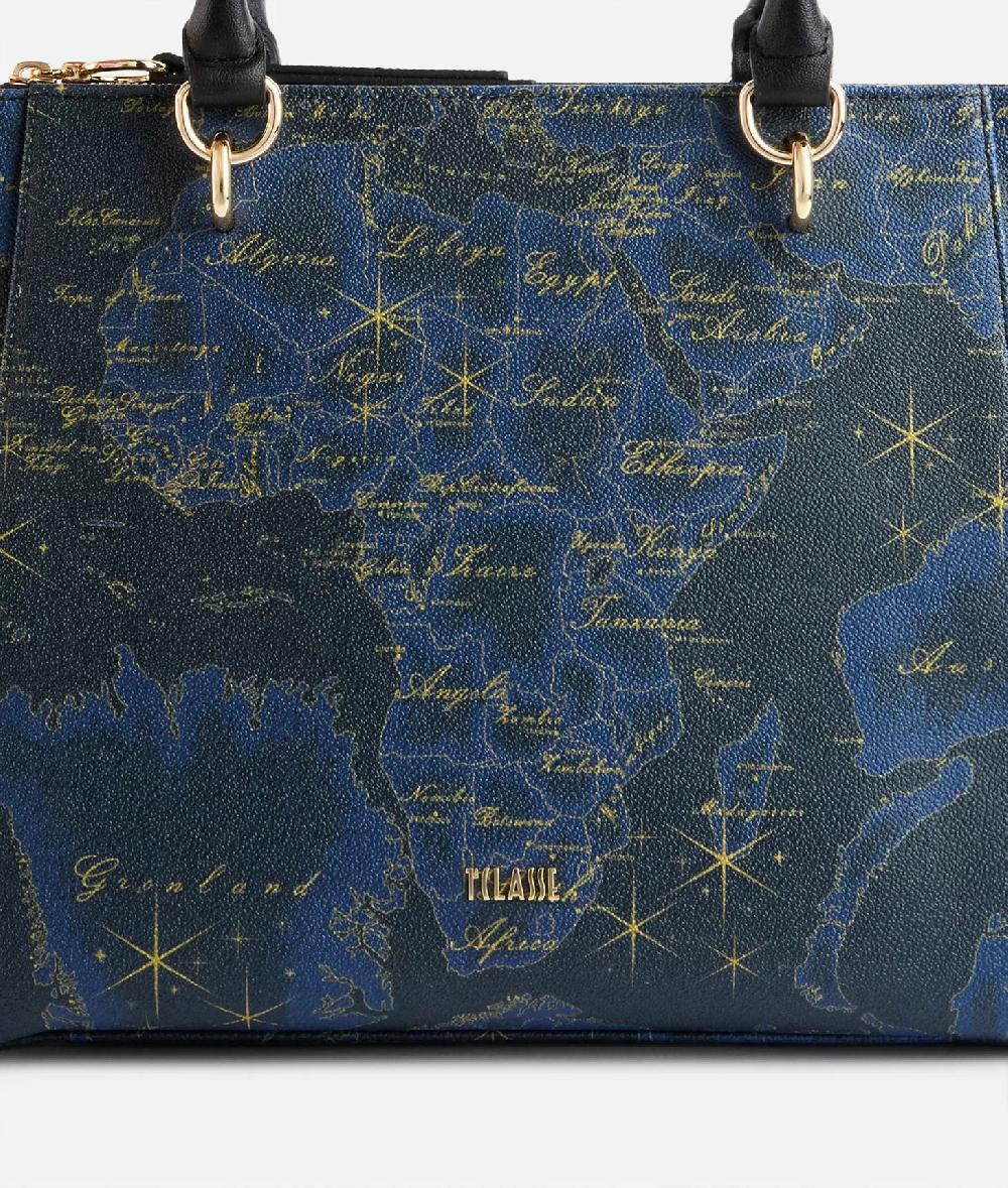 Alviero Martini 1a Classe Geo Midnight Borsa Shopping Blu Notte