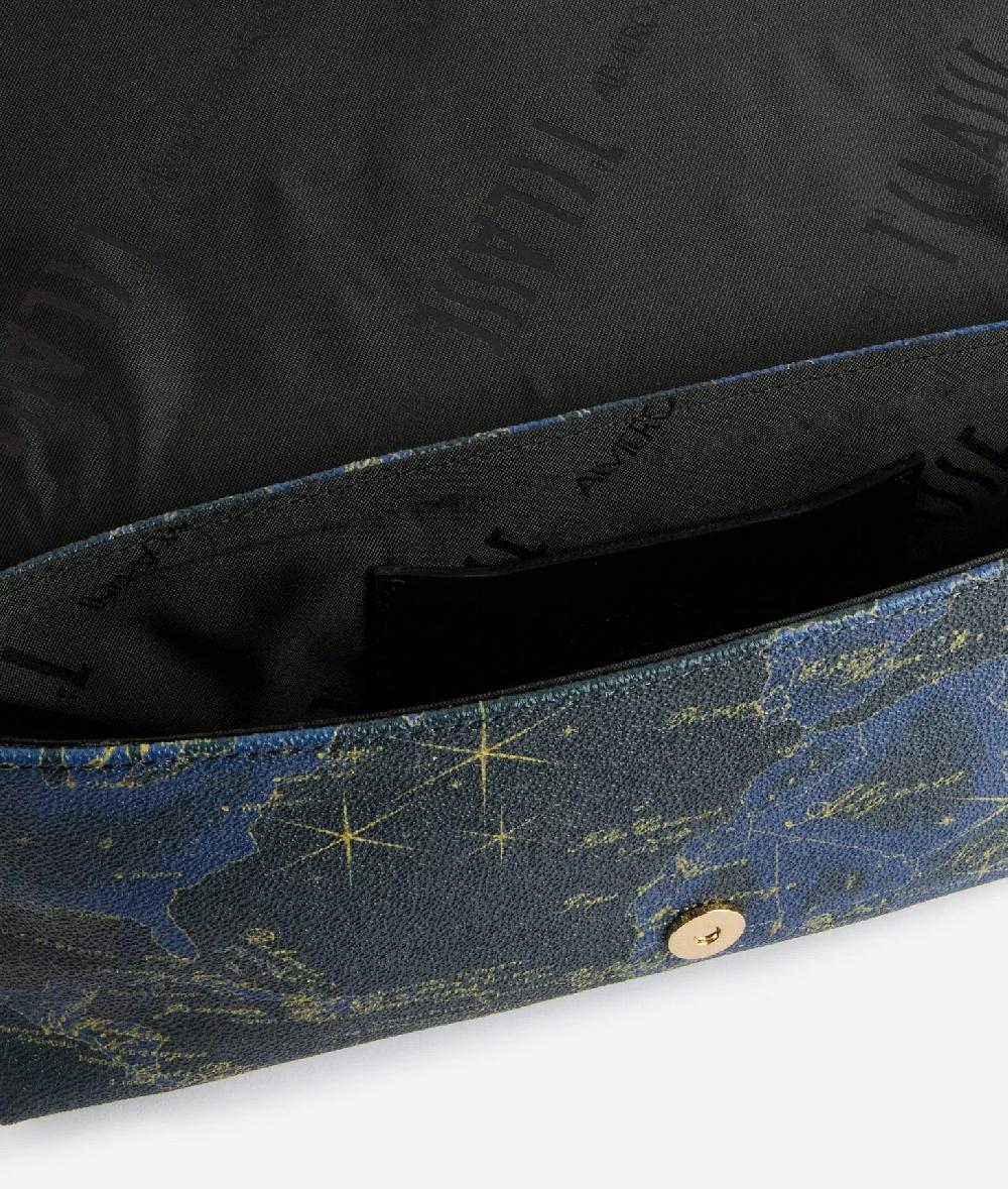 Alviero Martini 1a Classe Geo Midnight Pochette Con Patta Blu Notte