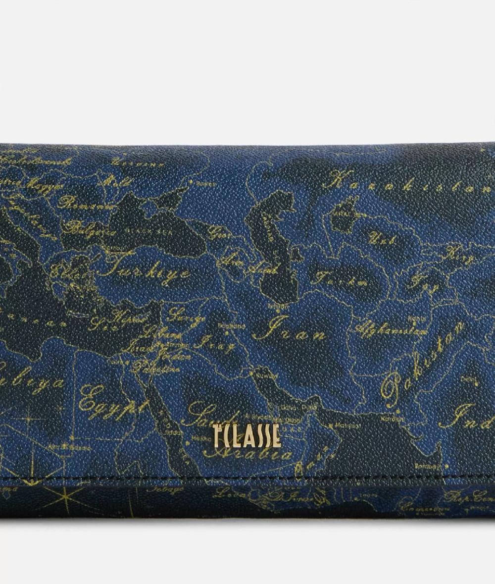 Alviero Martini 1a Classe Geo Midnight Pochette Con Patta Blu Notte
