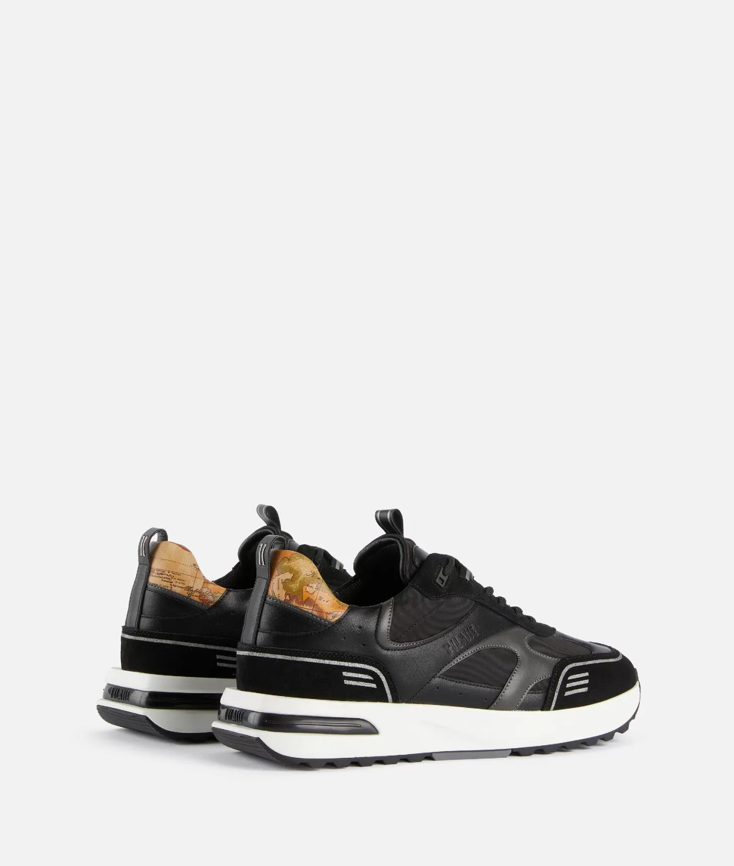 Alviero Martini 1a Classe Geo Road Abu Dhabi Sneakers In Nylon Ed Eco Nappa Nere