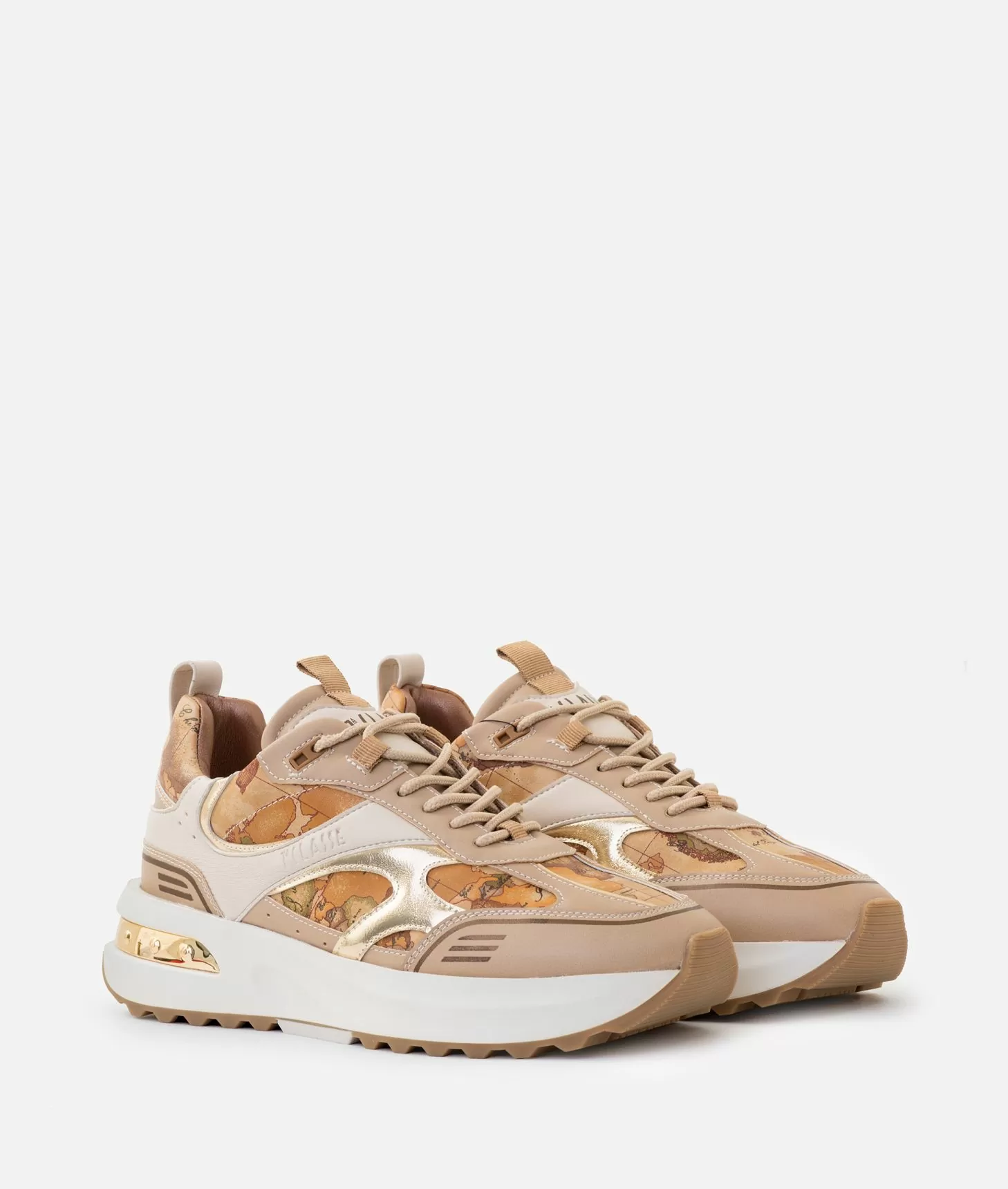 Alviero Martini 1a Classe Geo Road Buenos Aires Sneakers In Eco Nappa Naturali