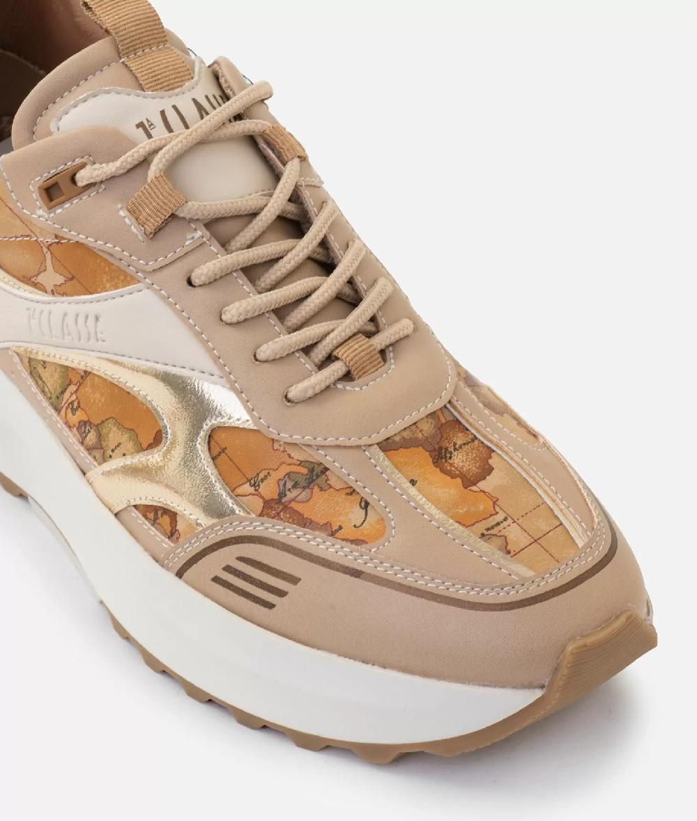 Alviero Martini 1a Classe Geo Road Buenos Aires Sneakers In Eco Nappa Naturali