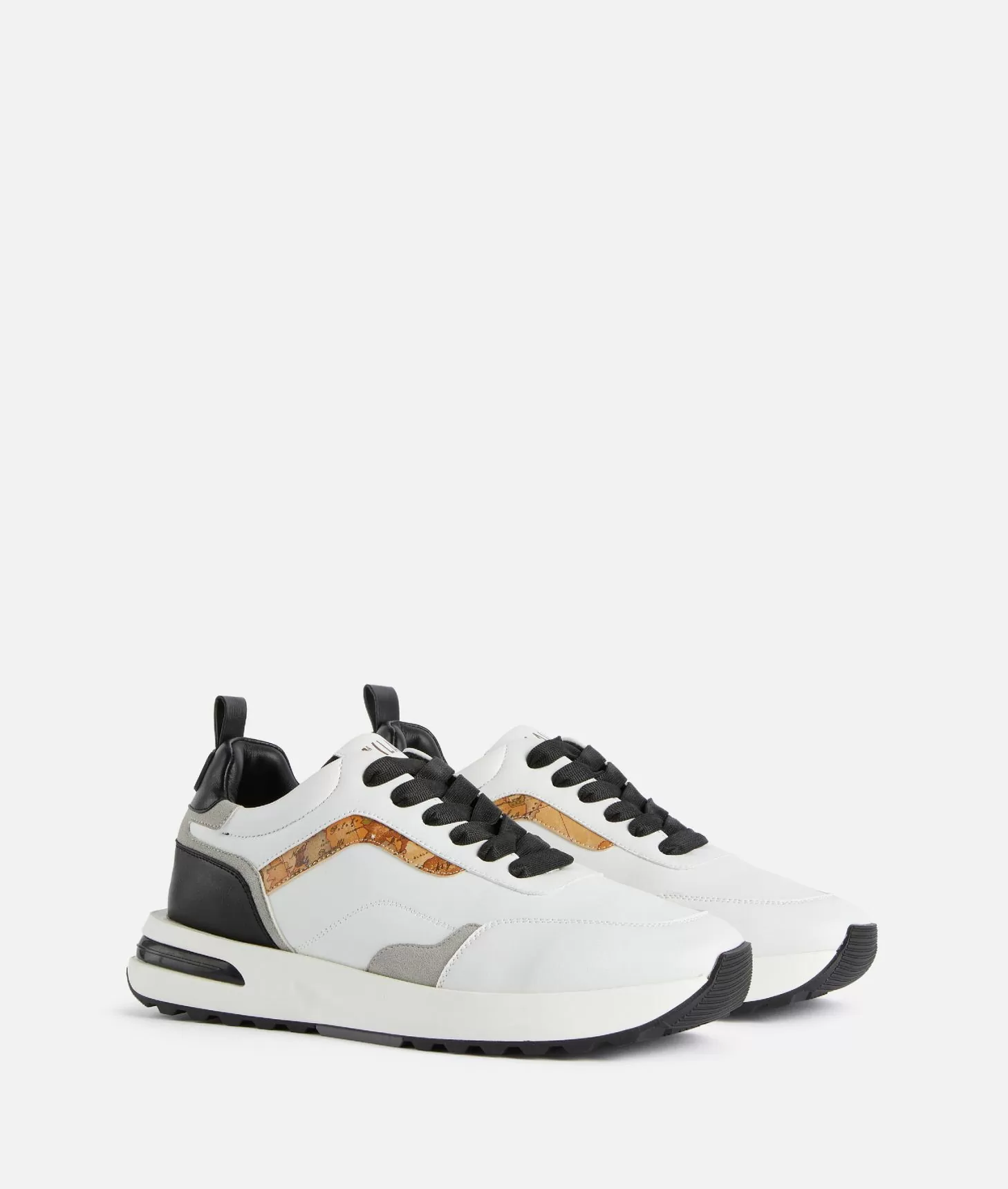 Alviero Martini 1a Classe Geo Road Cambridge Sneakers In Eco Nappa Bianche