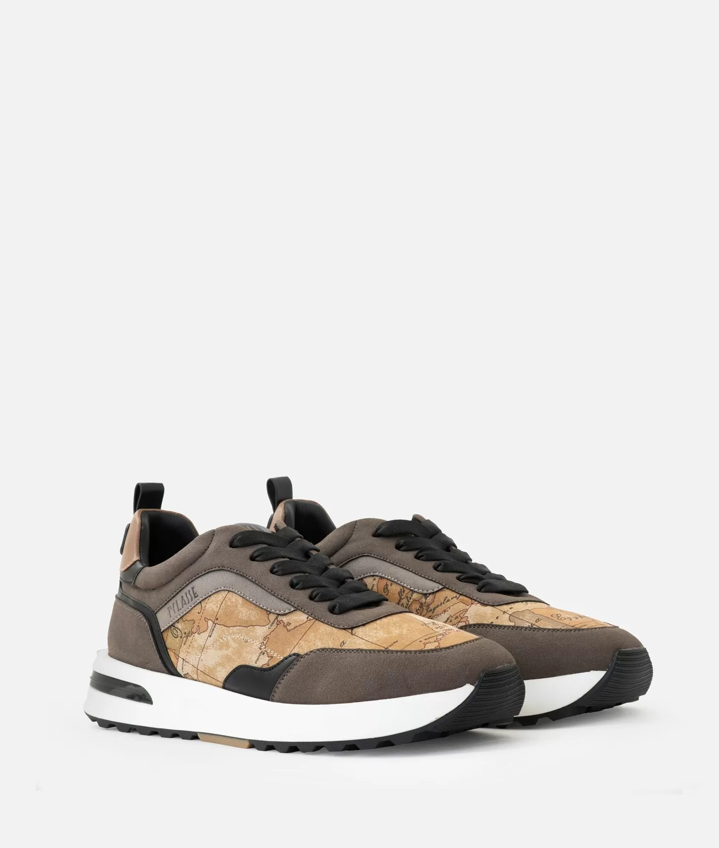 Alviero Martini 1a Classe Geo Road Cyprus Sneakers In Tessuto Scamosciato Naturali