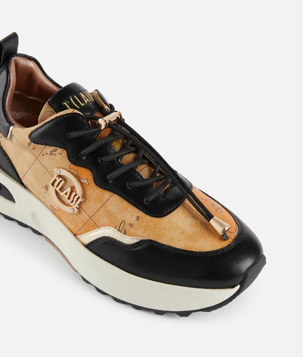 Alviero Martini 1a Classe Geo Road Marrakech Sneakers In Eco Nappa Nere