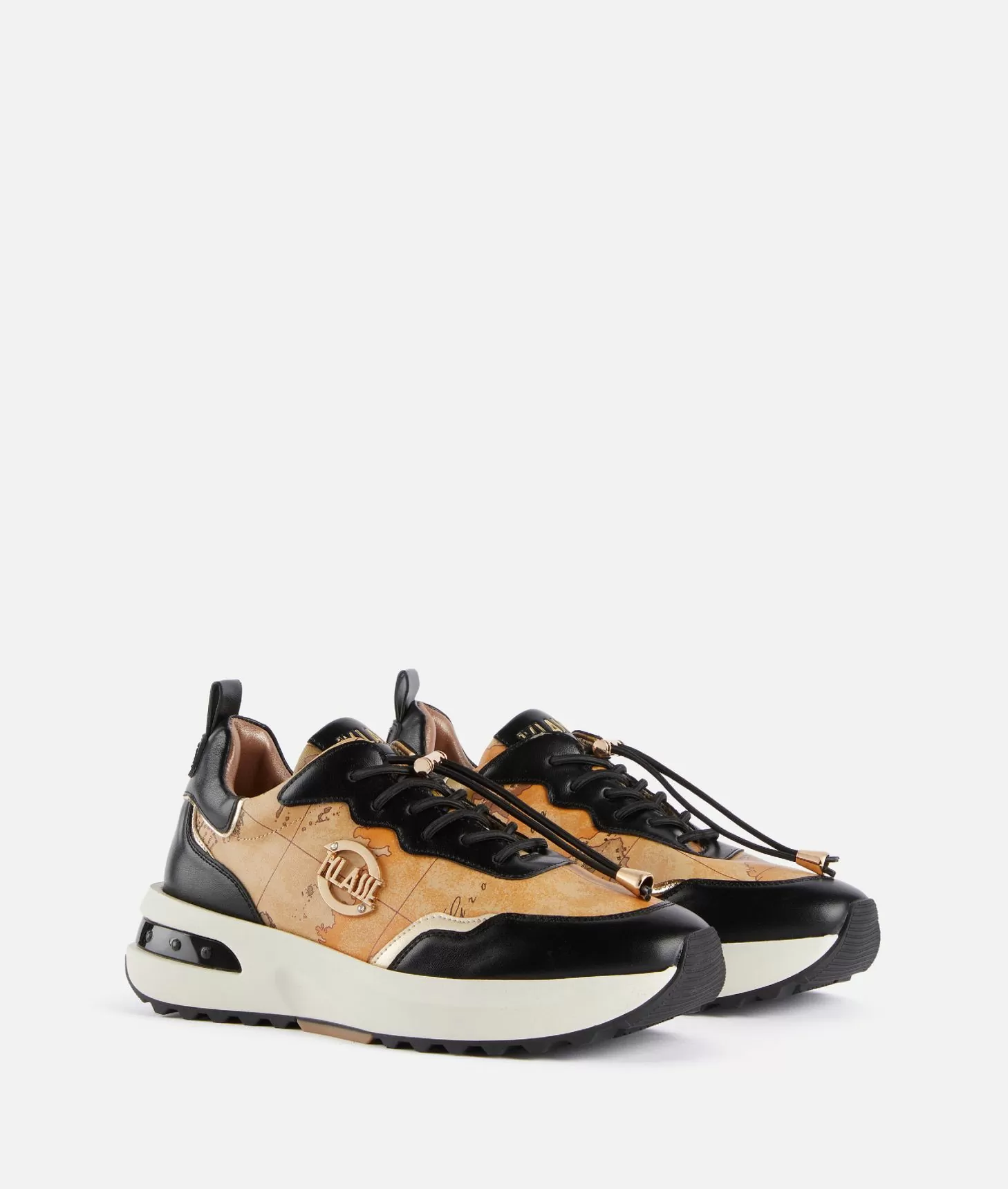 Alviero Martini 1a Classe Geo Road Marrakech Sneakers In Eco Nappa Nere