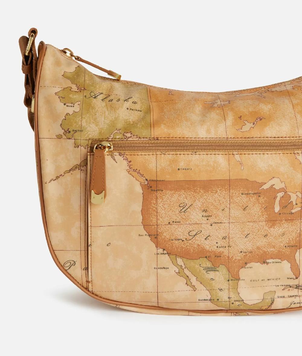 Alviero Martini 1a Classe Geo Soft Tracolla A Mezzaluna Grande Con Tasca