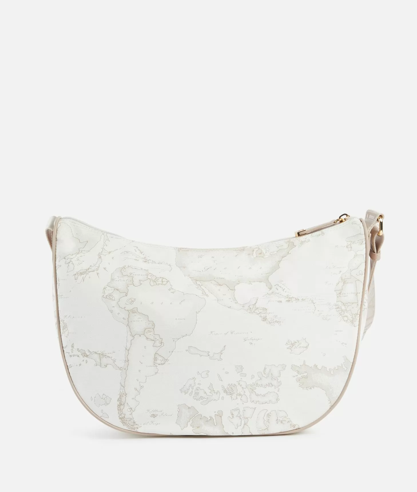 Alviero Martini 1a Classe Geo Soft White Tracolla A Mezzaluna Grande