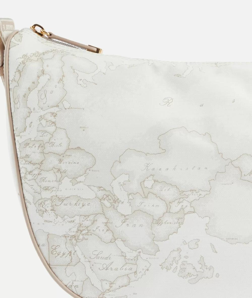 Alviero Martini 1a Classe Geo Soft White Tracolla A Mezzaluna Grande