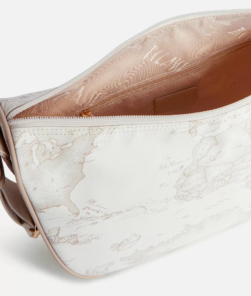 Alviero Martini 1a Classe Geo Soft White Tracolla A Mezzaluna Media