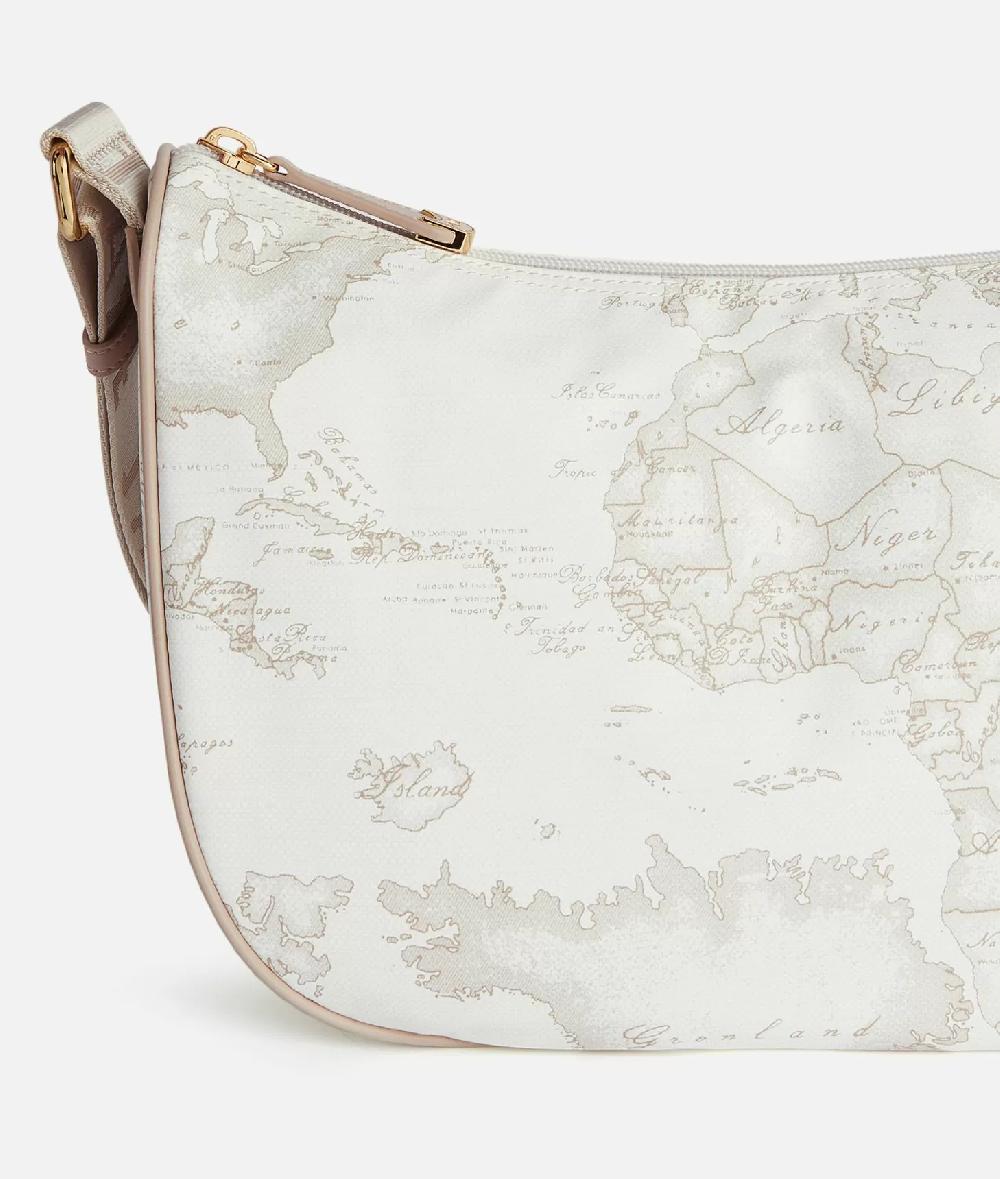 Alviero Martini 1a Classe Geo Soft White Tracolla A Mezzaluna Media