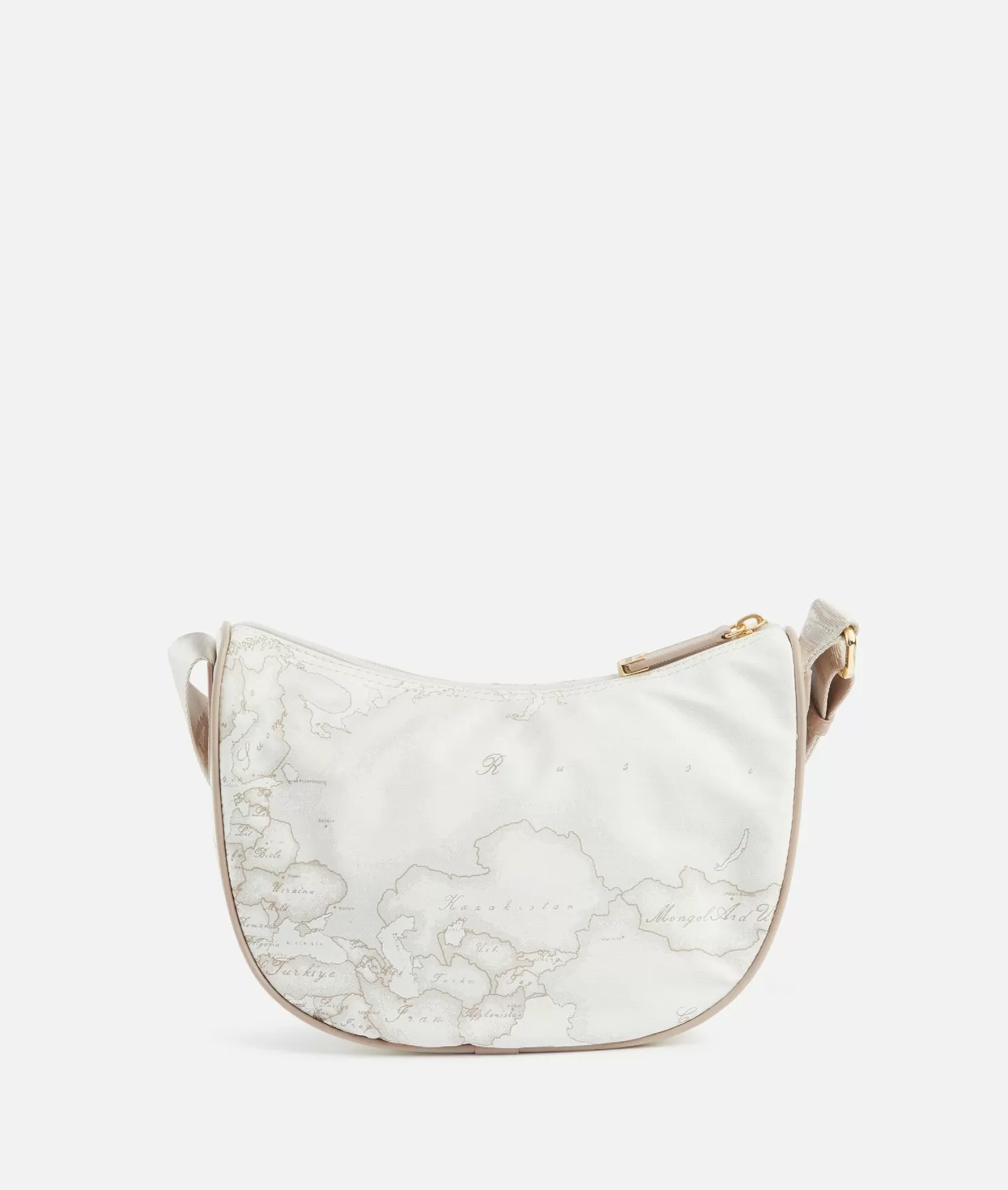 Alviero Martini 1a Classe Geo Soft White Tracolla A Mezzaluna Piccola