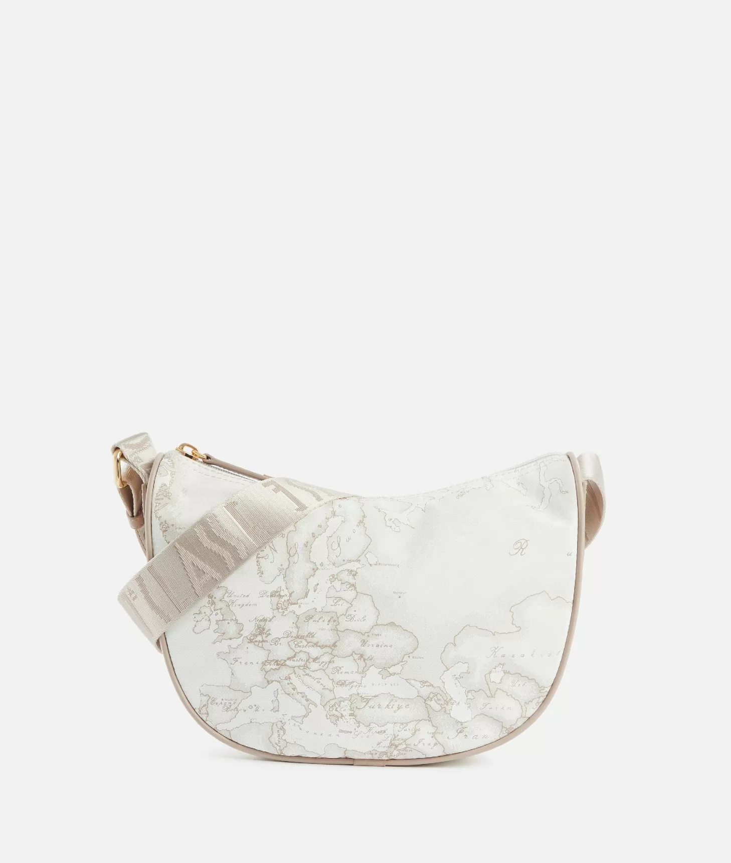 Alviero martini 1a classe Geo Soft White tracolla a mezzaluna piccola